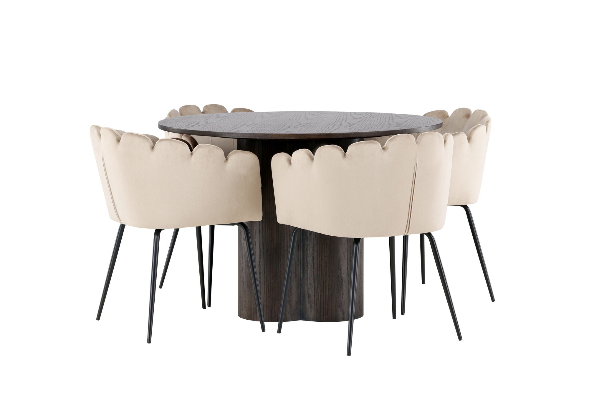 Venture Home OliviaDiningbord-Mocca/MoccaVeneer+Limhamnstol-Black/BeigeVelvet_4
