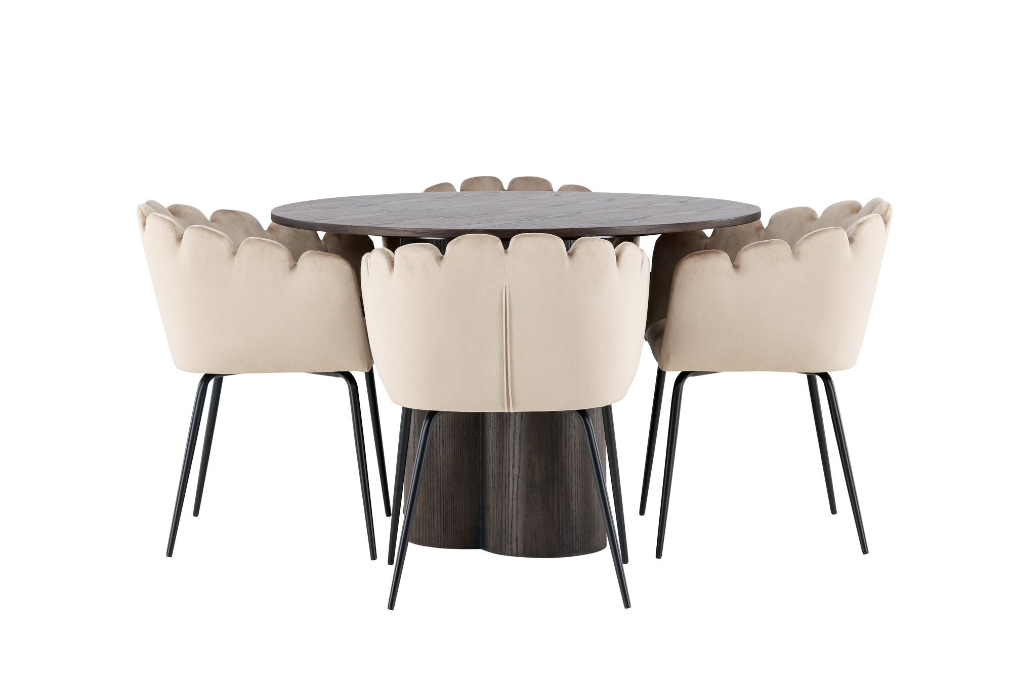 Venture Home OliviaDiningbord-Mocca/MoccaVeneer+Limhamnstol-Black/BeigeVelvet_4