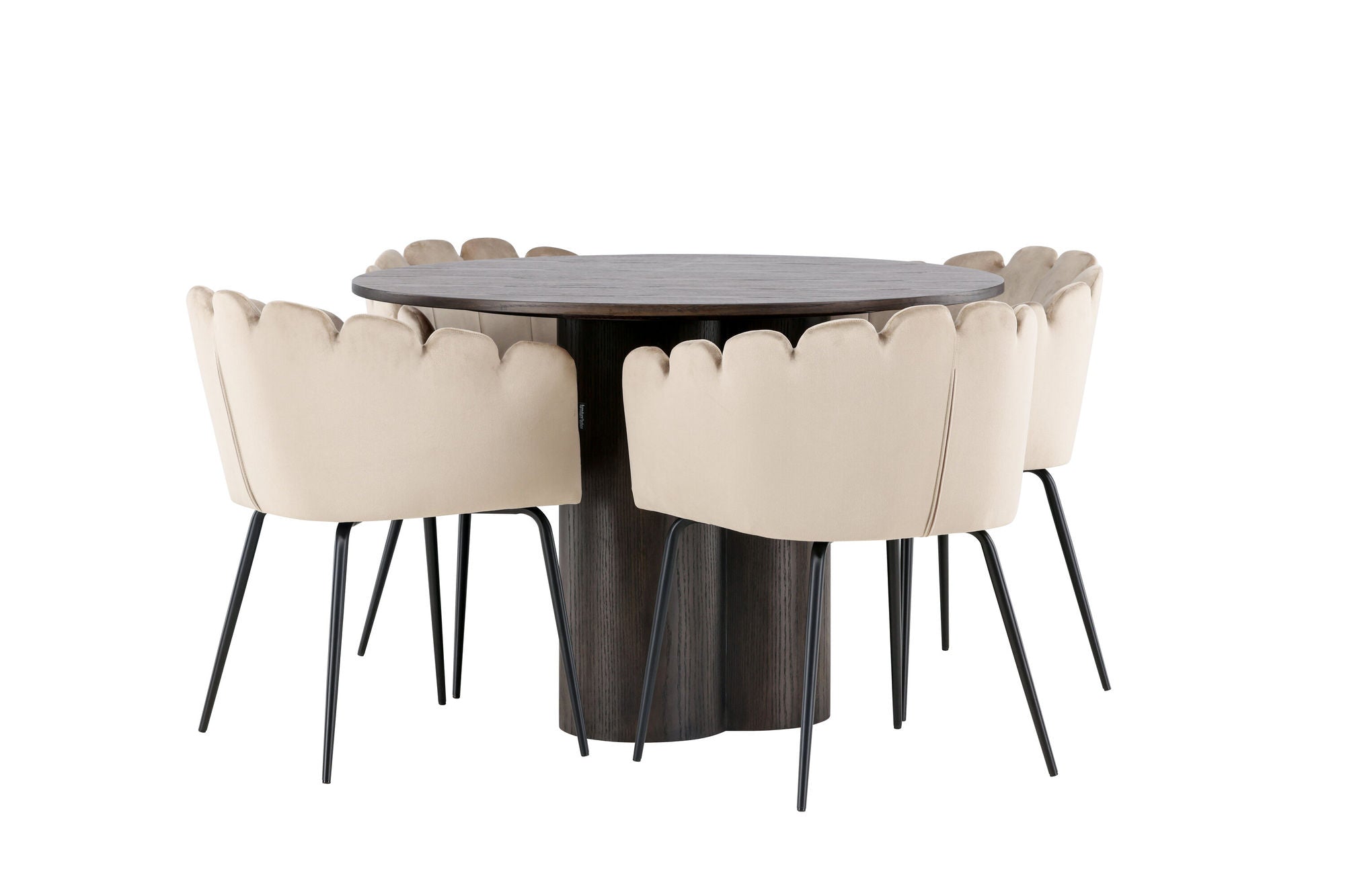 Venture Home OliviaDiningbord-Mocca/MoccaVeneer+Limhamnstol-Black/BeigeVelvet_4