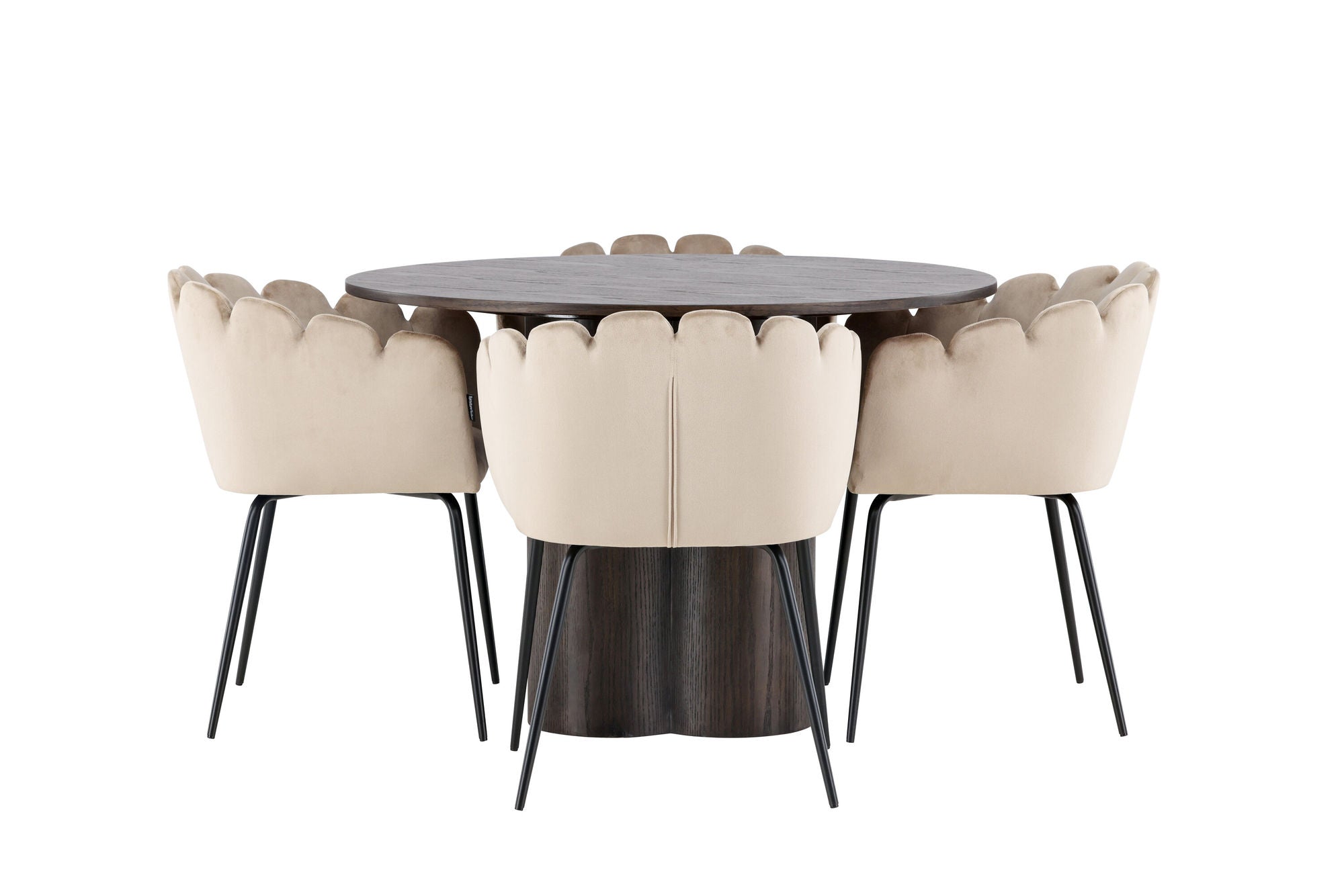 Venture Home OliviaDiningbord-Mocca/MoccaVeneer+Limhamnstol-Black/BeigeVelvet_4