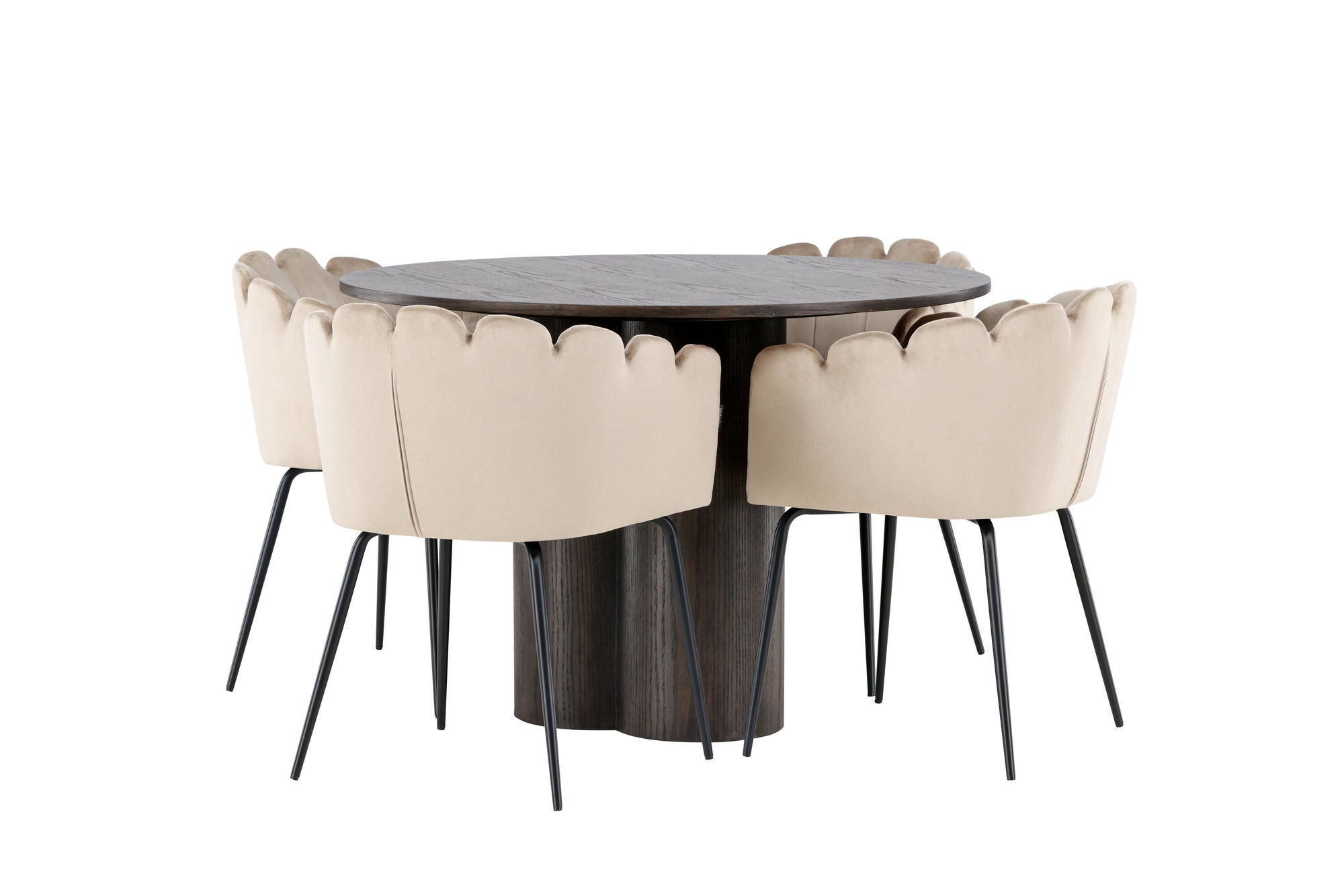 Venture Home OliviaDiningbord-Mocca/MoccaVeneer+Limhamnstol-Black/BeigeVelvet_4