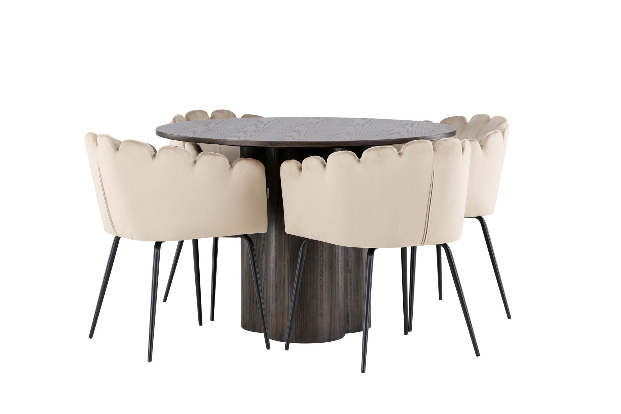 Venture Home OliviaDiningbord-Mocca/MoccaVeneer+Limhamnstol-Black/BeigeVelvet_4