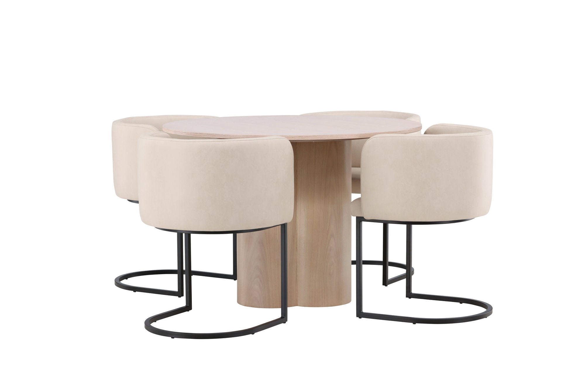 Venture Home OliviaDiningbord-WhiteWashVeneer+SimrishmanDiningstol-Black/BeigeTC-fabric_4