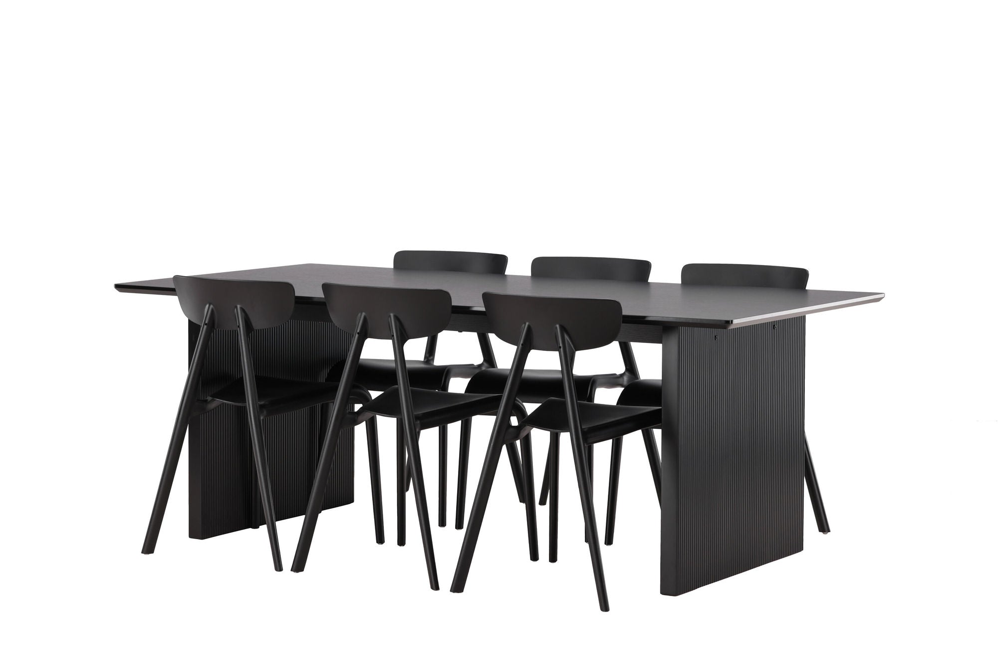 Venture Home Vail spisebord - Black / Smoked Black MDF +Ursholmen Spisebordsstol - Black Polypropylene _6