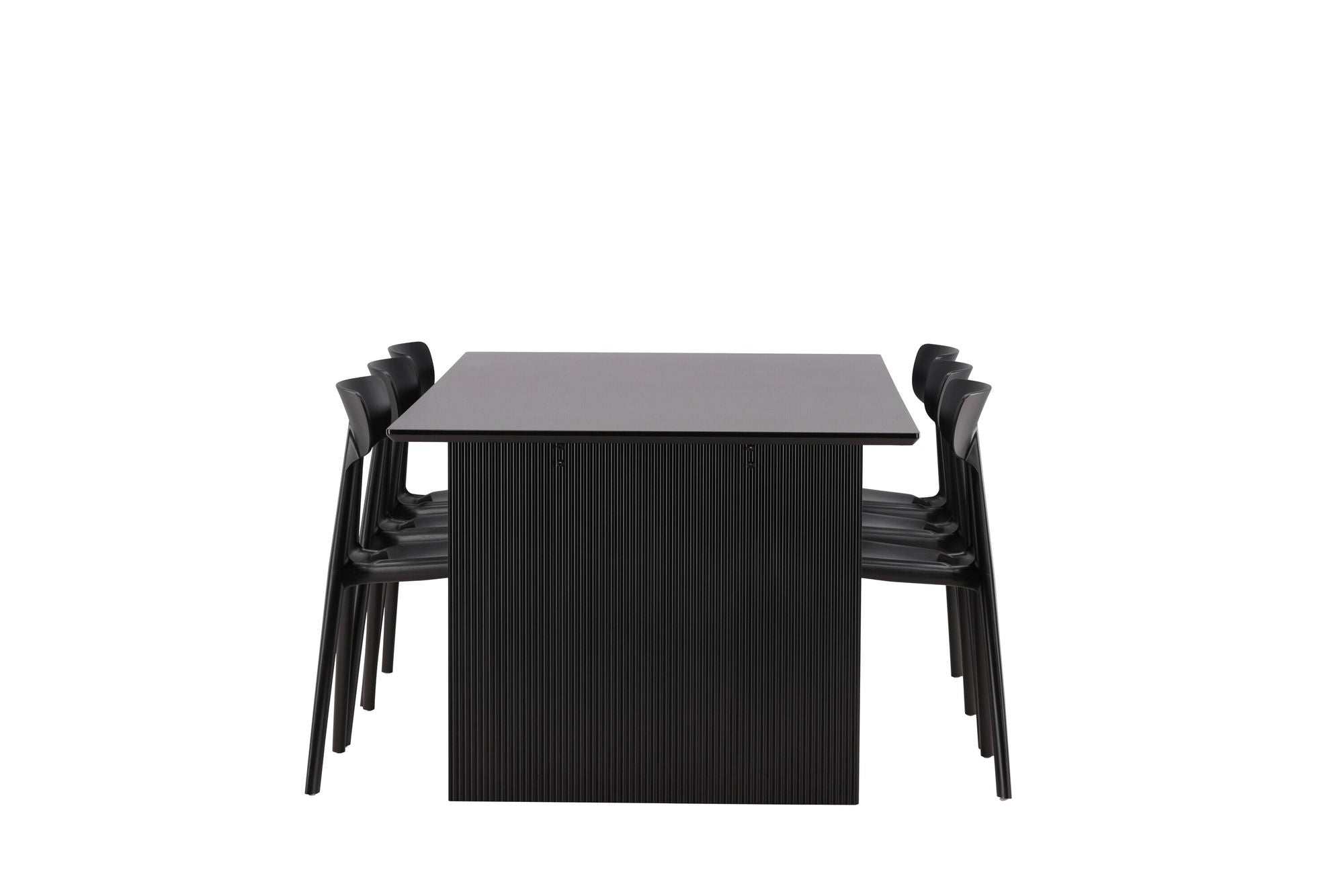 Venture Home Vail spisebord - Black / Smoked Black MDF +Ursholmen Spisebordsstol - Black Polypropylene _6