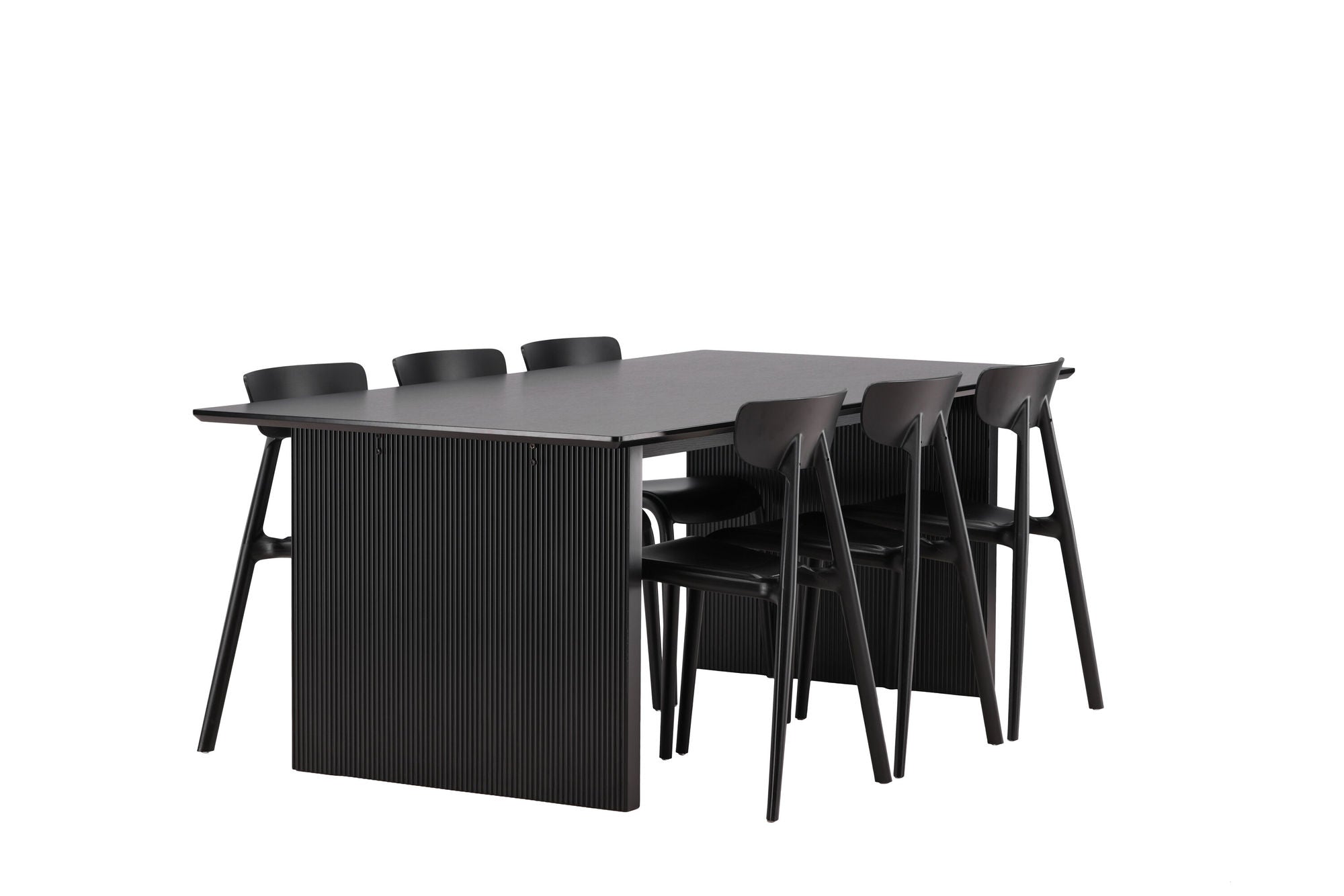 Venture Home Vail spisebord - Black / Smoked Black MDF +Ursholmen Spisebordsstol - Black Polypropylene _6