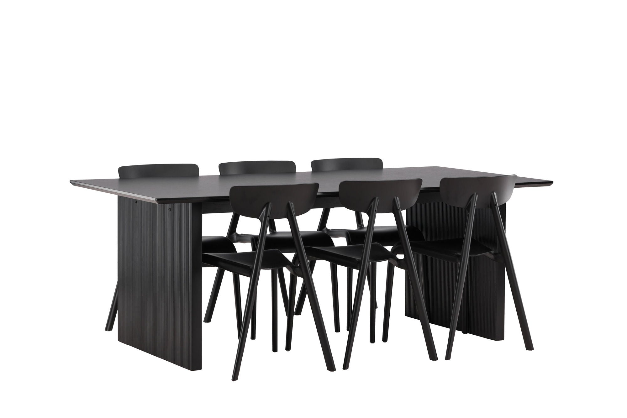 Venture Home Vail spisebord - Black / Smoked Black MDF +Ursholmen Spisebordsstol - Black Polypropylene _6