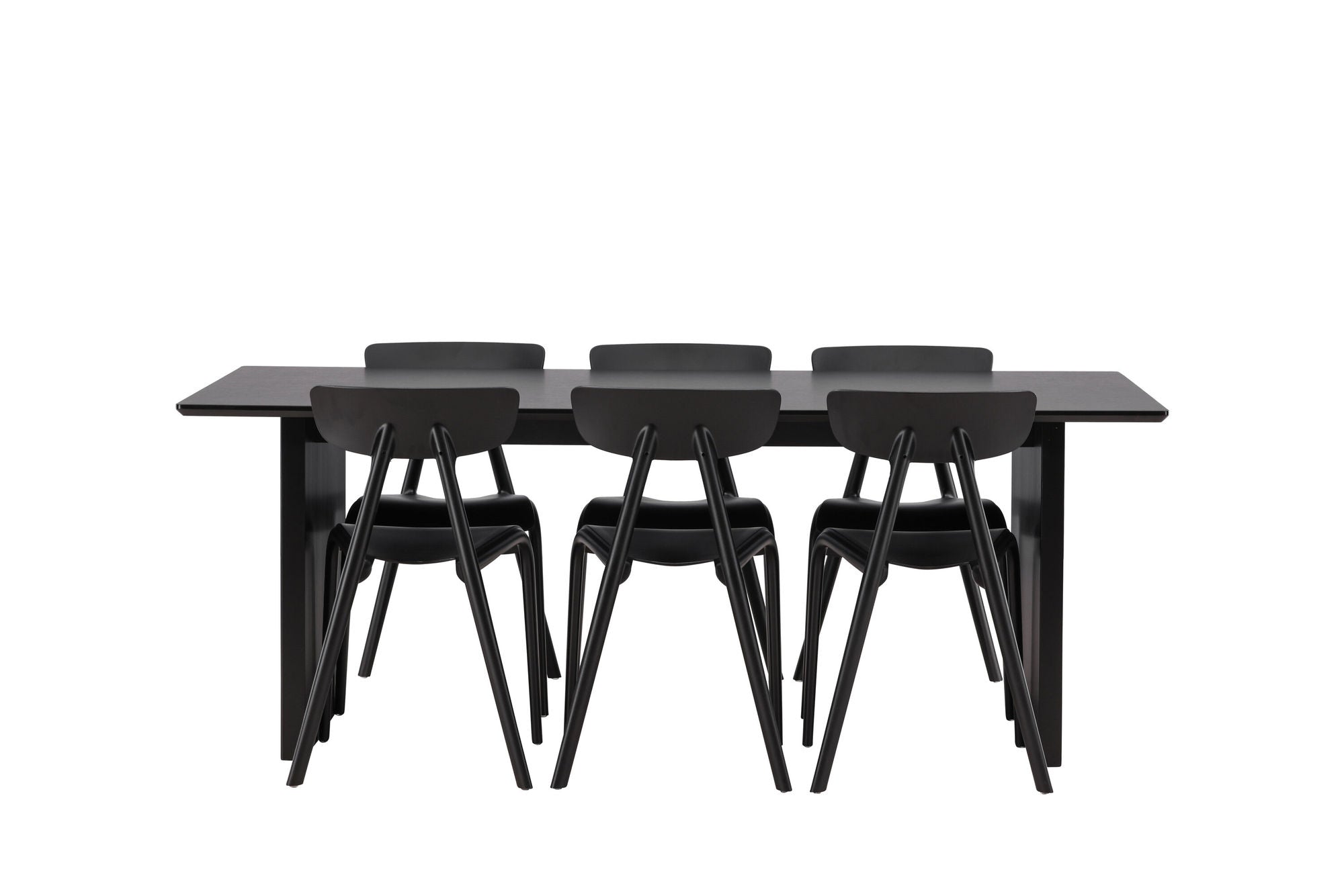 Venture Home Vail spisebord - Black / Smoked Black MDF +Ursholmen Spisebordsstol - Black Polypropylene _6
