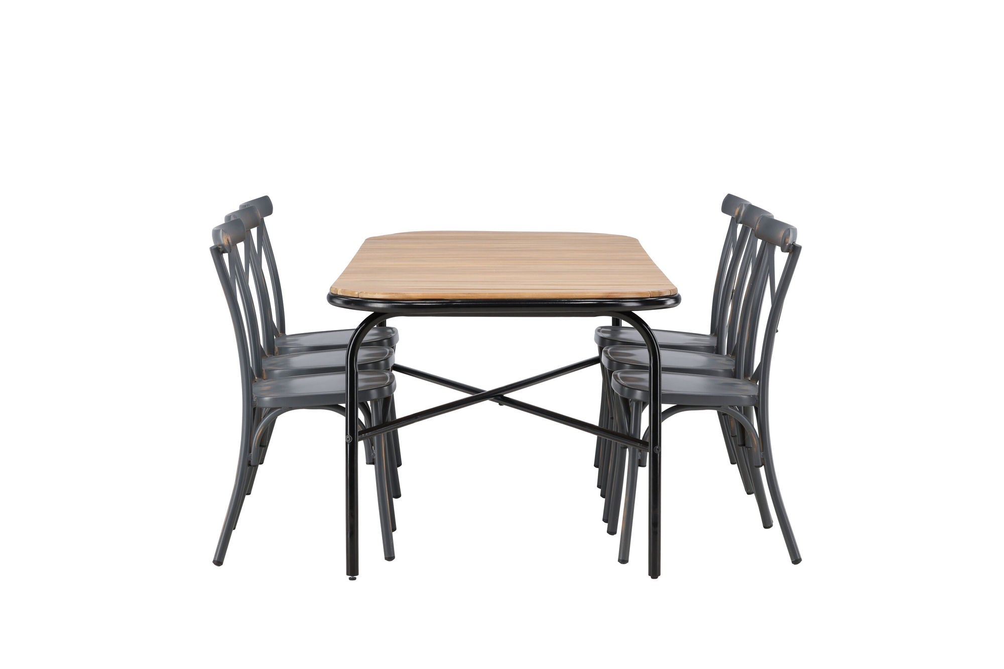 Venture Home Holmbeck Diningbord Steel - Black / Rectangular 90*200*75 +Tablas Diningchair Aluminium - Black / _6