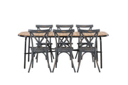 Venture Home Holmbeck Diningbord Steel - Black / Rectangular 90*200*75 +Tablas Diningchair Aluminium - Black / _6