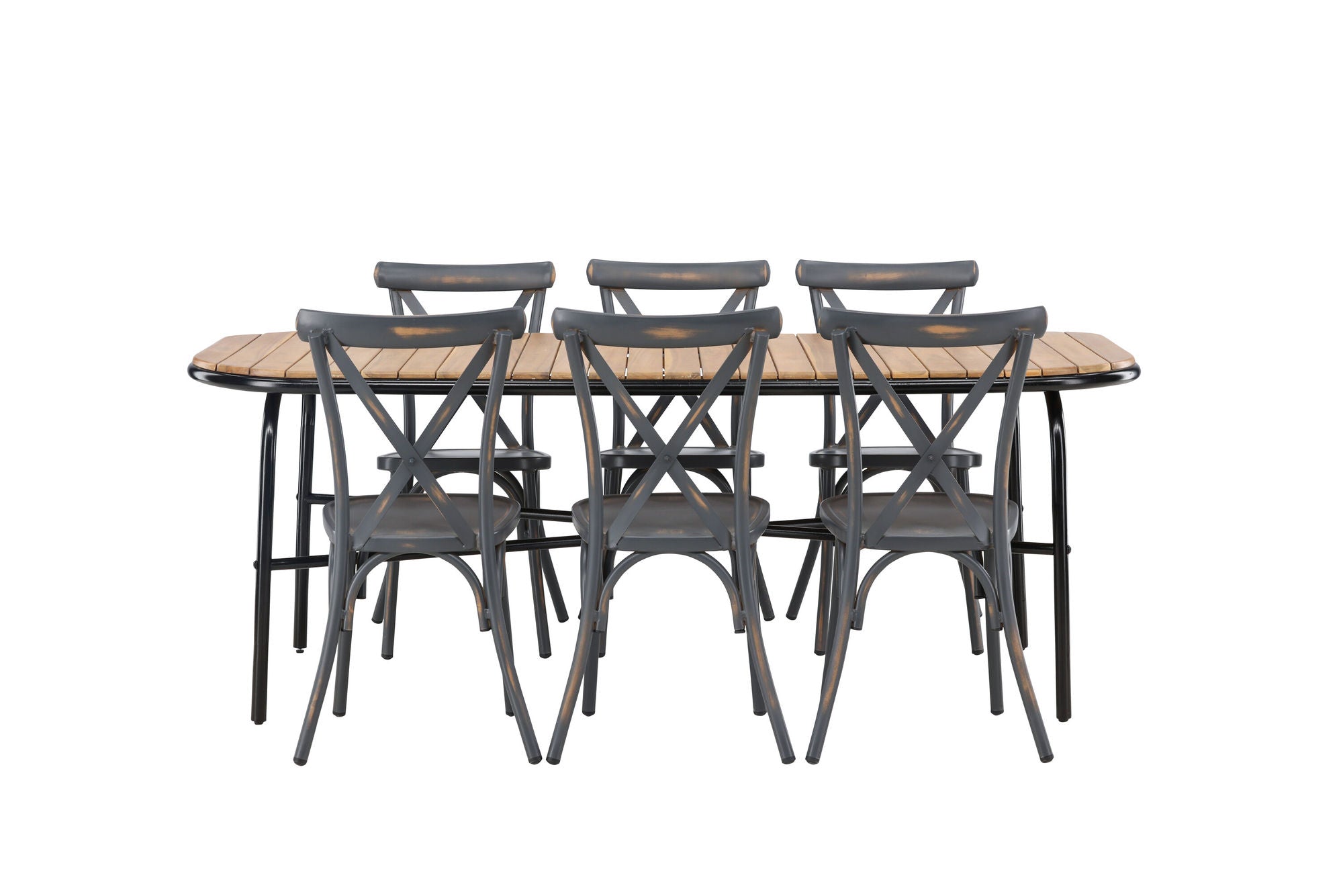 Venture Home Holmbeck Diningbord Steel - Black / Rectangular 90*200*75 +Tablas Diningchair Aluminium - Black / _6