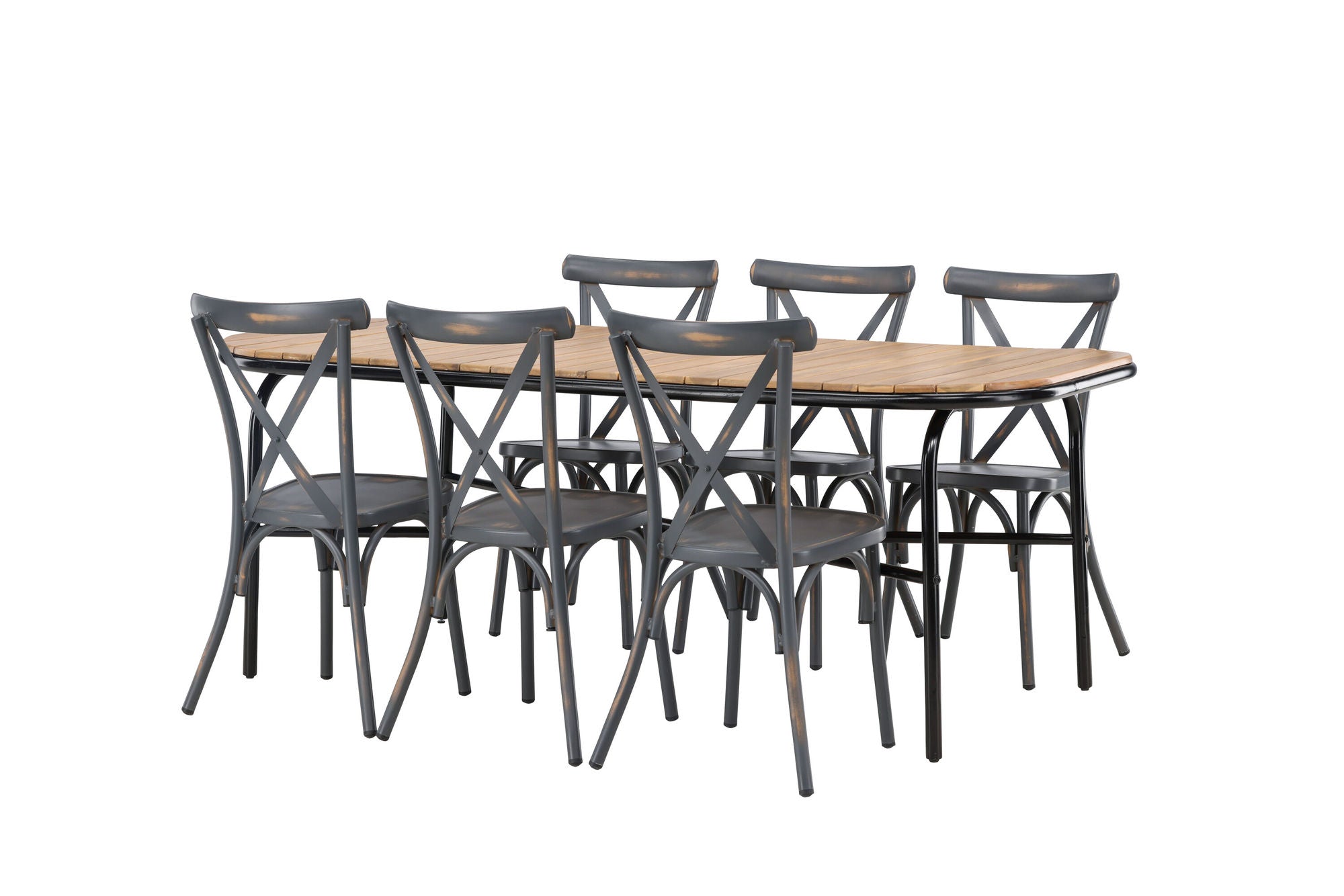 Venture Home Holmbeck Diningbord Steel - Black / Rectangular 90*200*75 +Tablas Diningchair Aluminium - Black / _6
