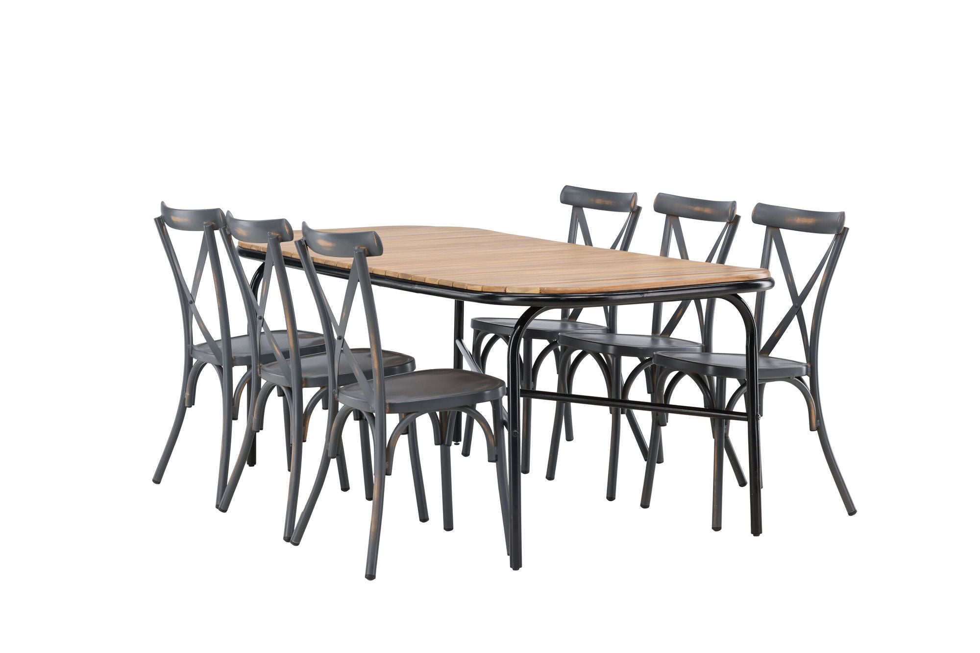 Venture Home Holmbeck Diningbord Steel - Black / Rectangular 90*200*75 +Tablas Diningchair Aluminium - Black / _6