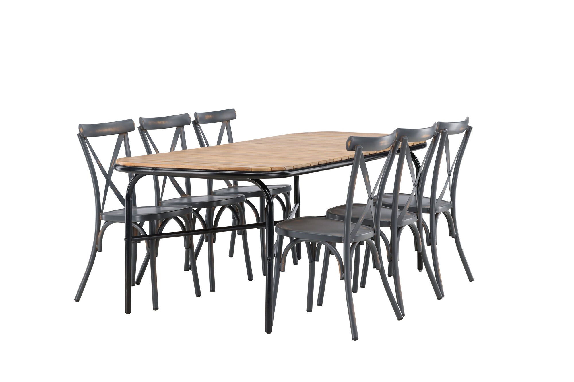 Venture Home Holmbeck Diningbord Steel - Black / Rectangular 90*200*75 +Tablas Diningchair Aluminium - Black / _6