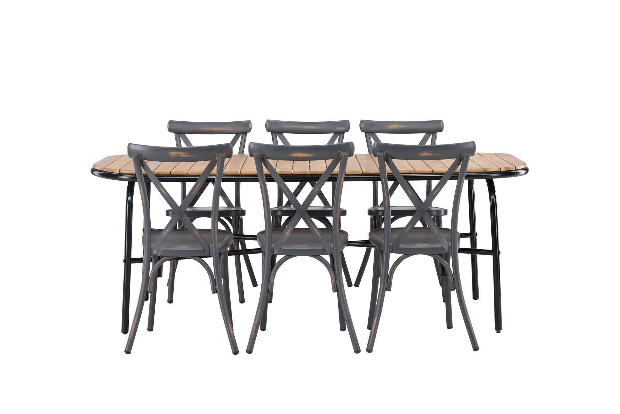 Venture Home Holmbeck Diningbord Steel - Black / Rectangular 90*200*75 +Tablas Diningchair Aluminium - Black / _6