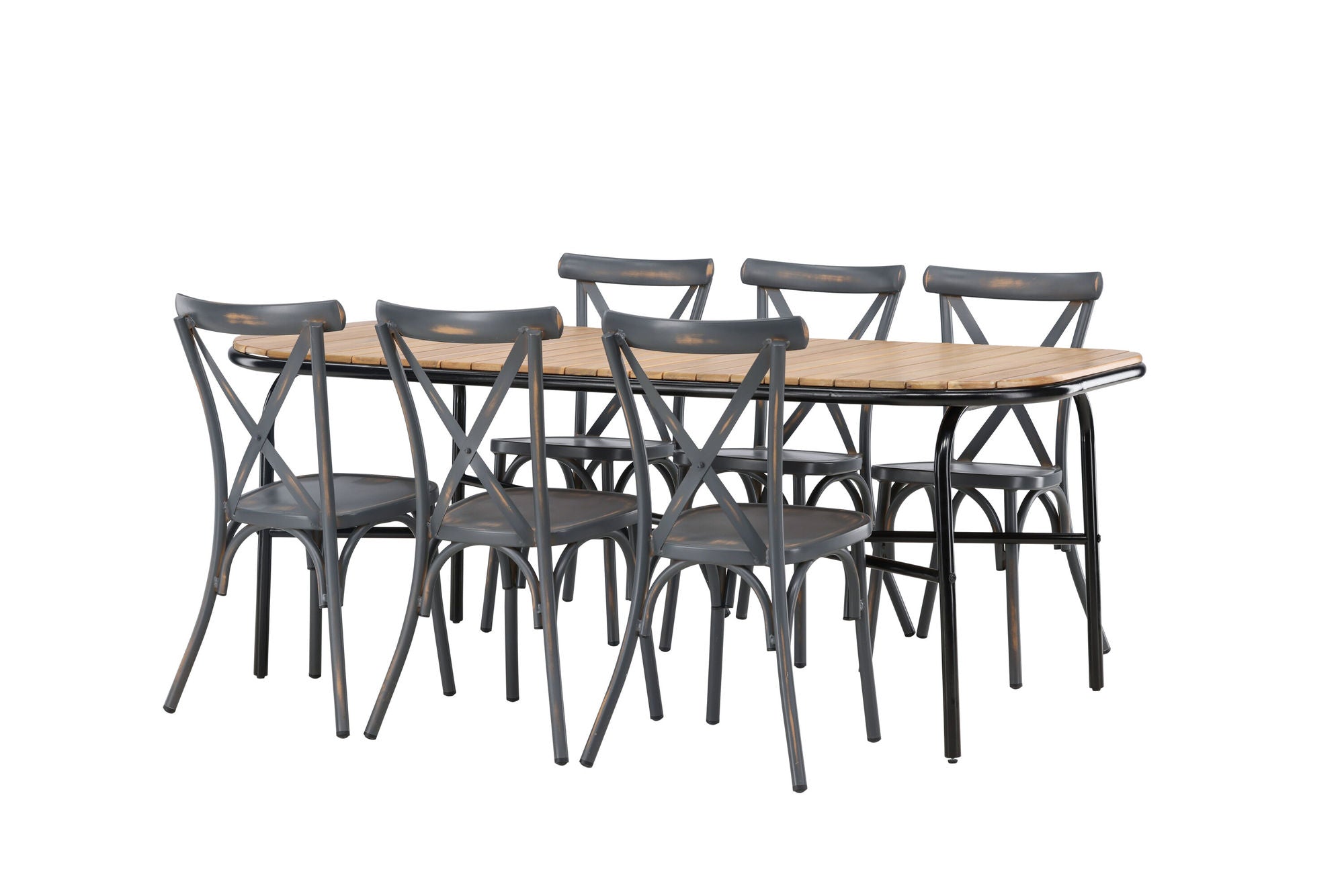 Venture Home Holmbeck Diningbord Steel - Black / Rectangular 90*200*75 +Tablas Diningchair Aluminium - Black / _6