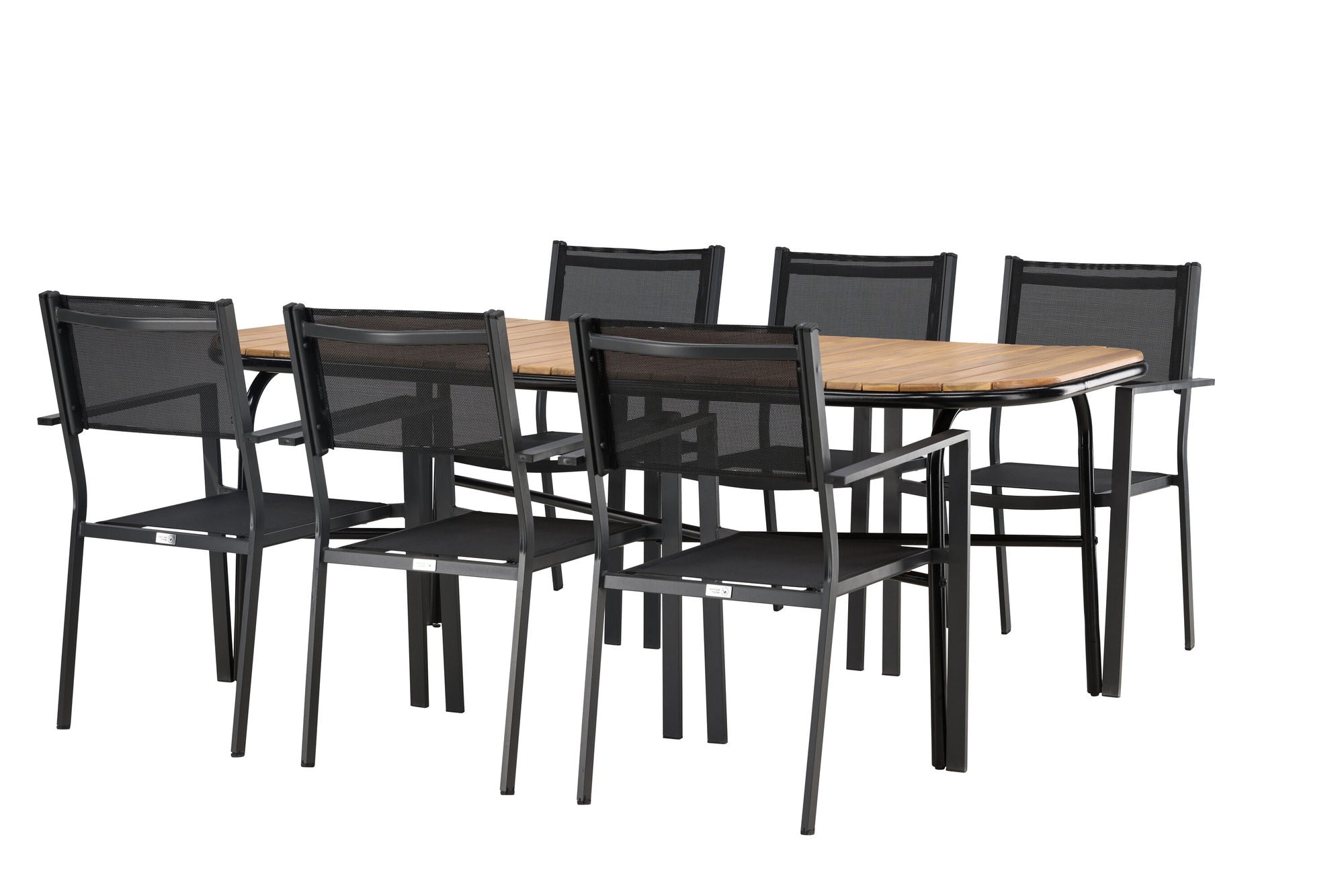Venture Home Holmbeck Diningbord Steel - Black / Rectangular 90*200*75 +Copacabana Stacking stol - Black/Black - Ersätter 4131-408 _6