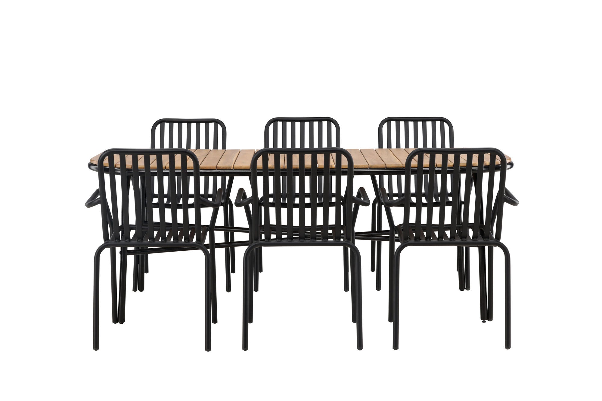 Venture Home Holmbeck Diningbord Steel - Black / Rectangular 90*200*75 +Peking Diningchair Aluminium - Black / _6
