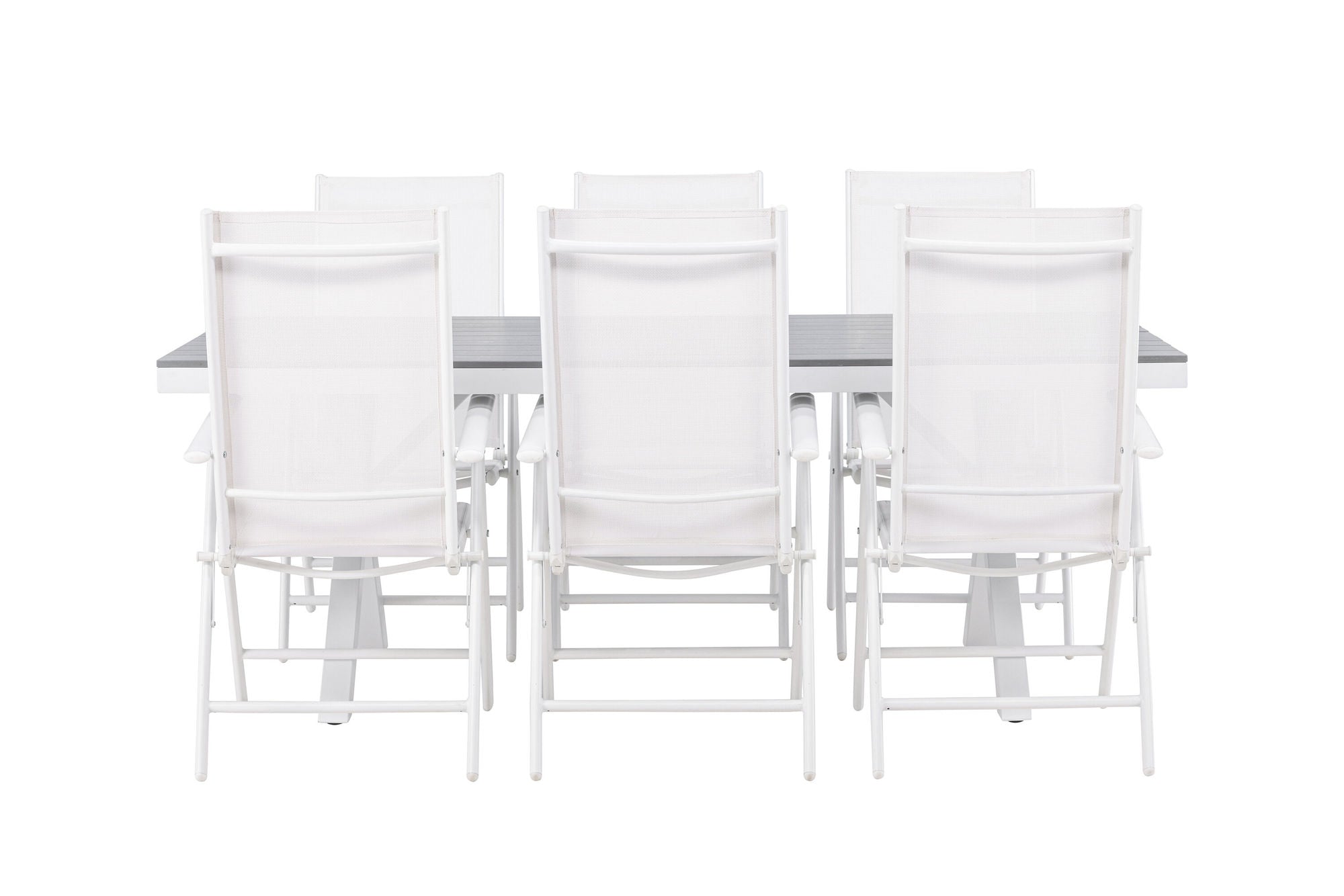 Venture Home Garcia Diningbord Alumnium - White / Light Grey Aintwood / Rectangular 100*200* +Break Diningchair Alumnium - White / Textilene _6