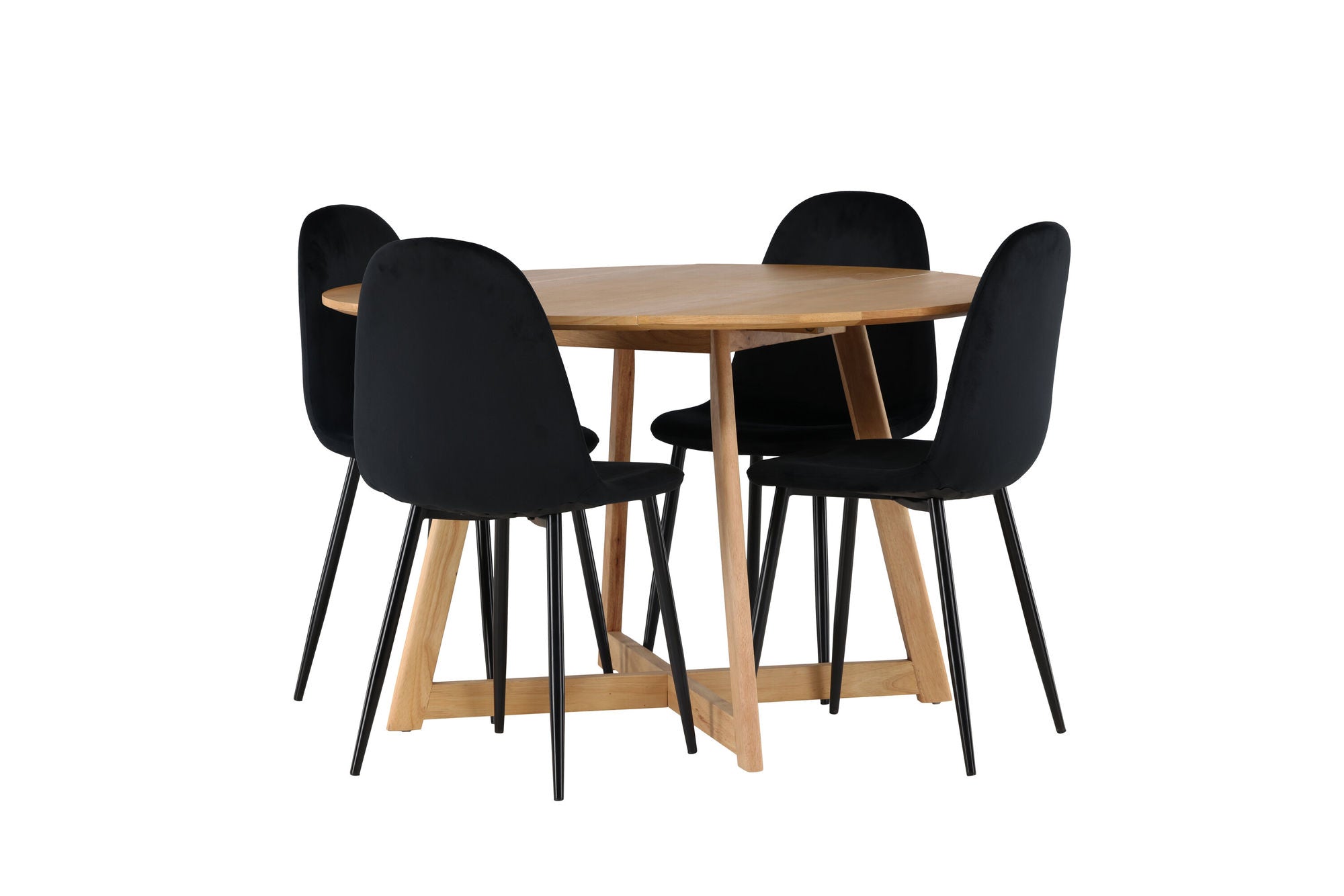 Venture Home Yakidon spisebord - Rubberwood / Oaklook MDF +Polar Spisebordsstol - Black legs / Black Velvet _4