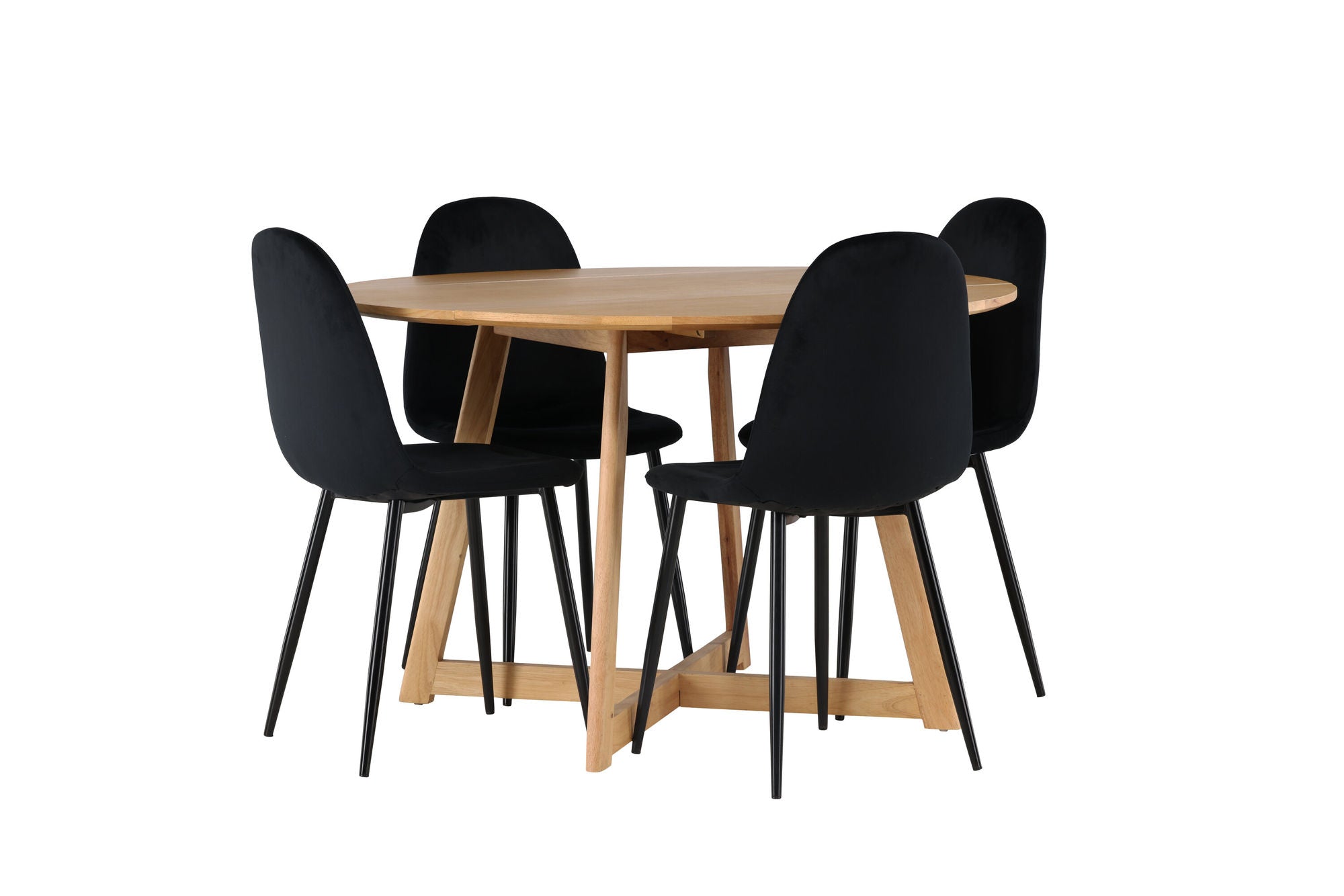 Venture Home Yakidon spisebord - Rubberwood / Oaklook MDF +Polar Spisebordsstol - Black legs / Black Velvet _4