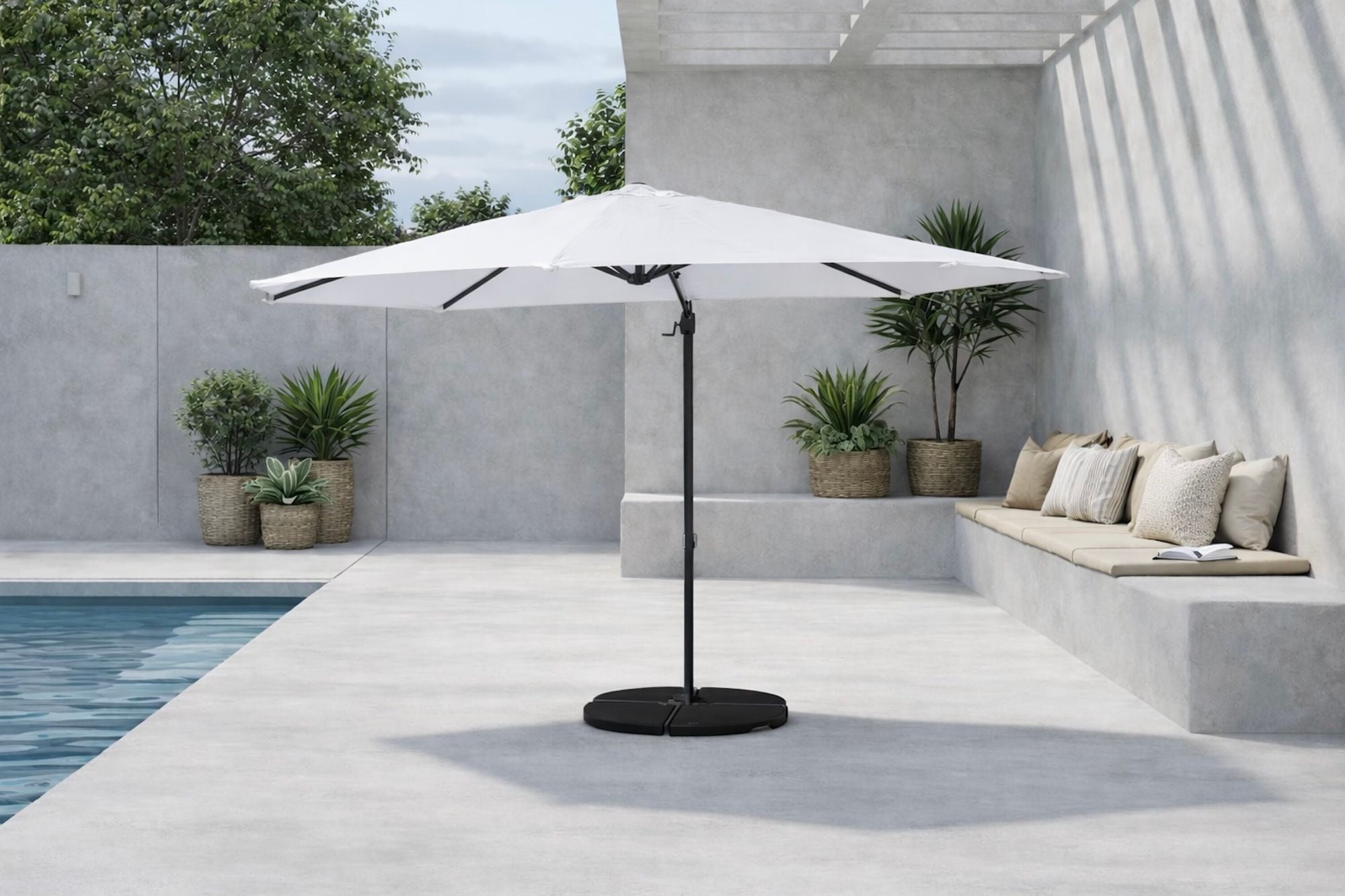 Venture Home Leeds Umbrella 3m - Black/White