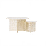 Vind Smögen Sofa bord ⌀70 + Smögen Sofa bord ⌀40 - Capiz / Natural