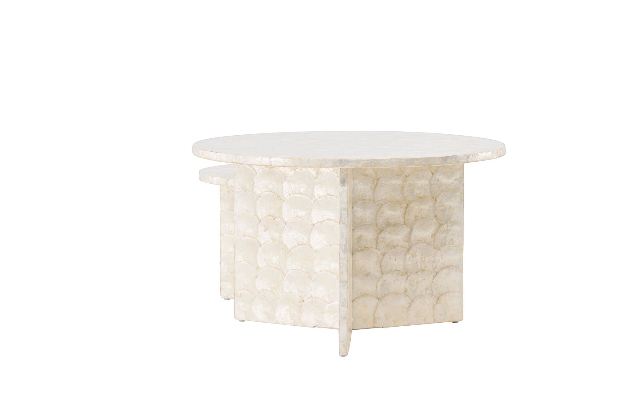 Vind Smögen Sofa bord ⌀70 + Smögen Sofa bord ⌀40 - Capiz / Natural