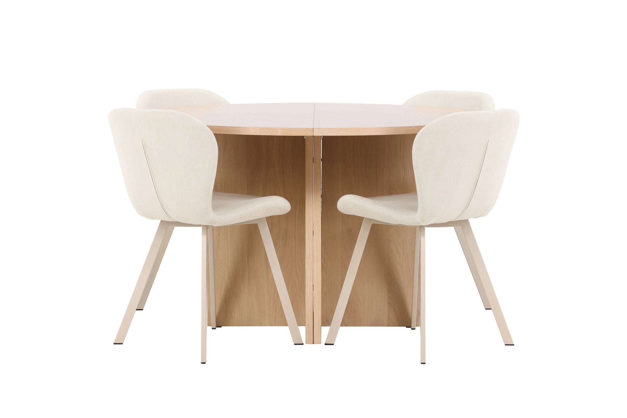 Venture Home Strada bord - Whitewash with 4 Lilja stol - Beige