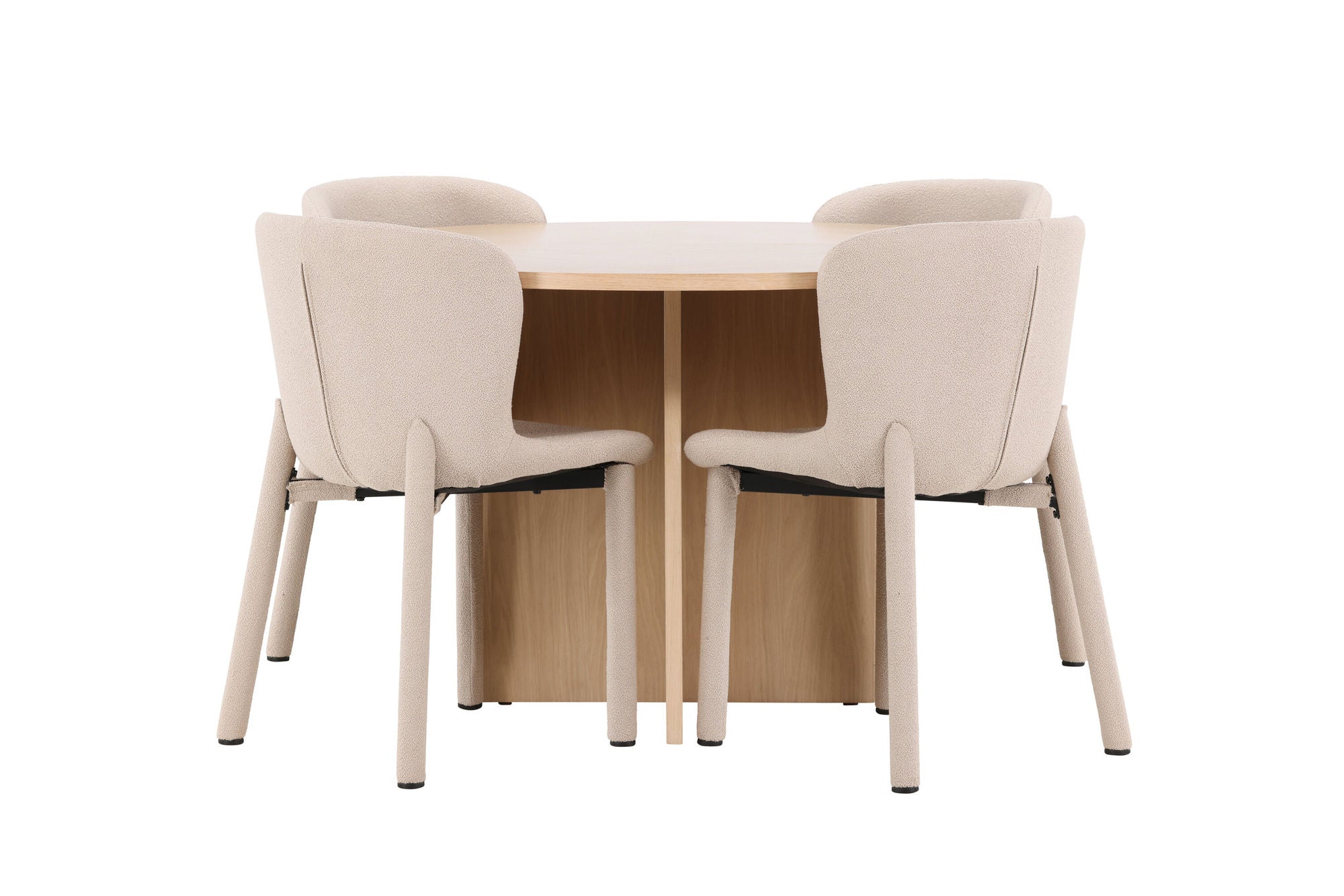 Venture Home Strada bord - Whitewash with 4 Astoria stol - Beige