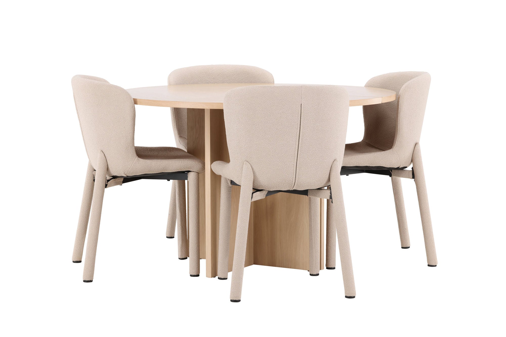 Venture Home Strada bord - Whitewash with 4 Astoria stol - Beige
