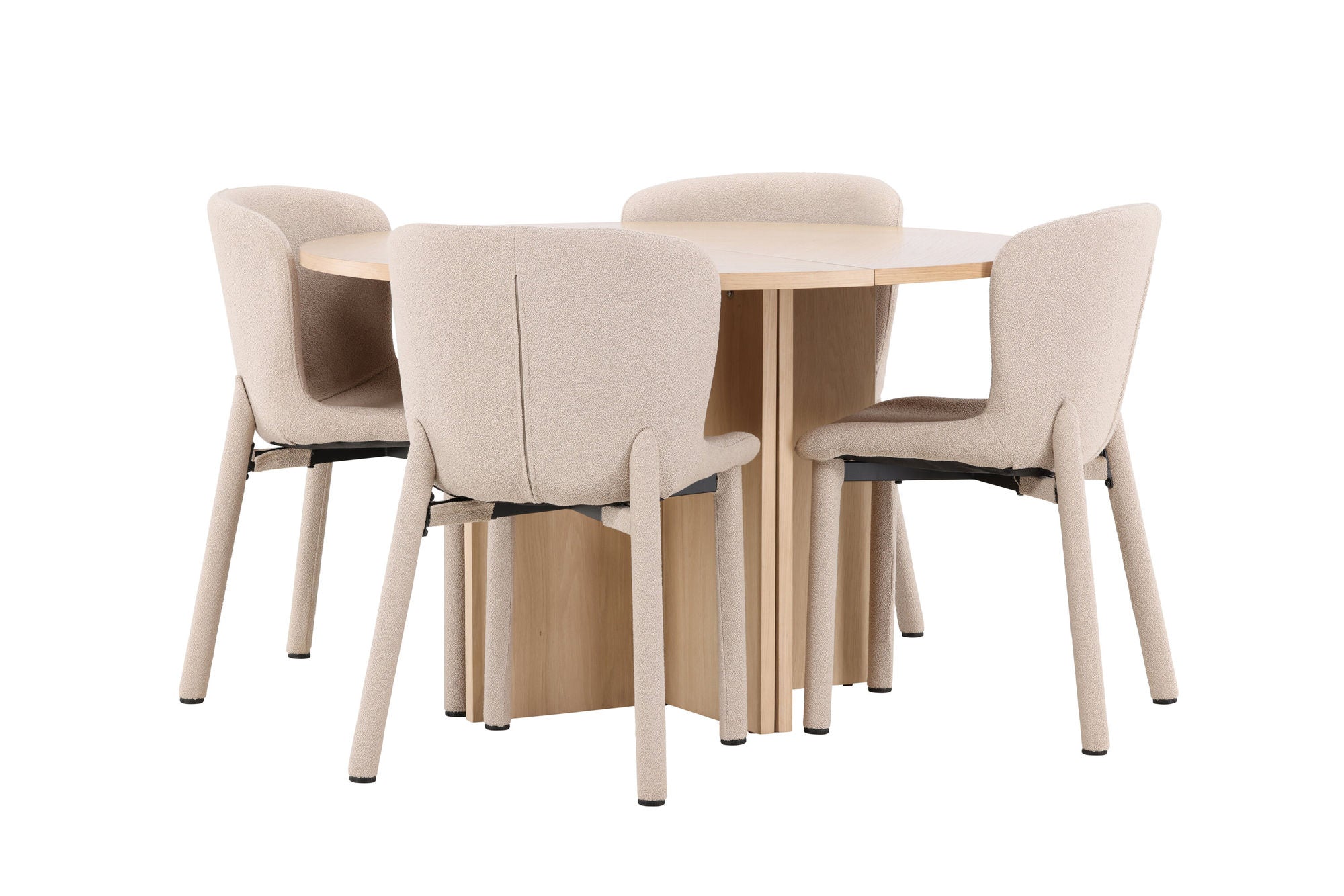 Venture Home Strada bord - Whitewash with 4 Astoria stol - Beige