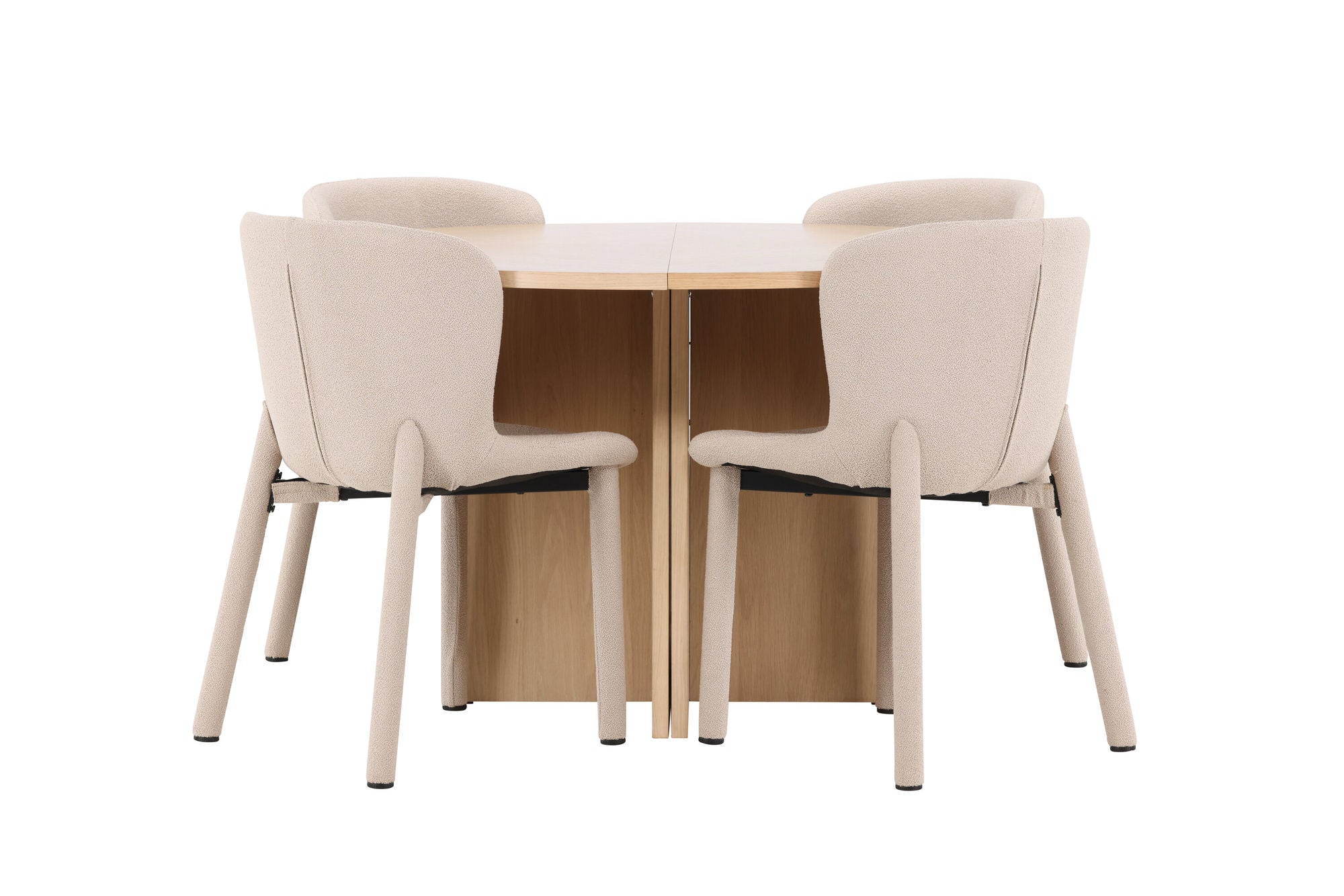Venture Home Strada bord - Whitewash with 4 Astoria stol - Beige
