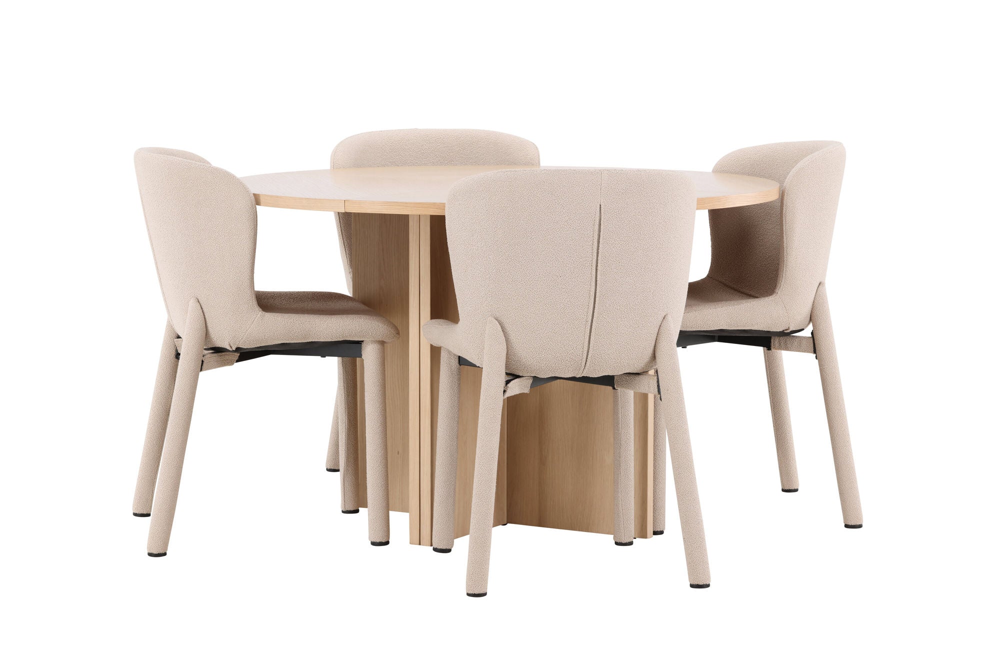 Venture Home Strada bord - Whitewash with 4 Astoria stol - Beige
