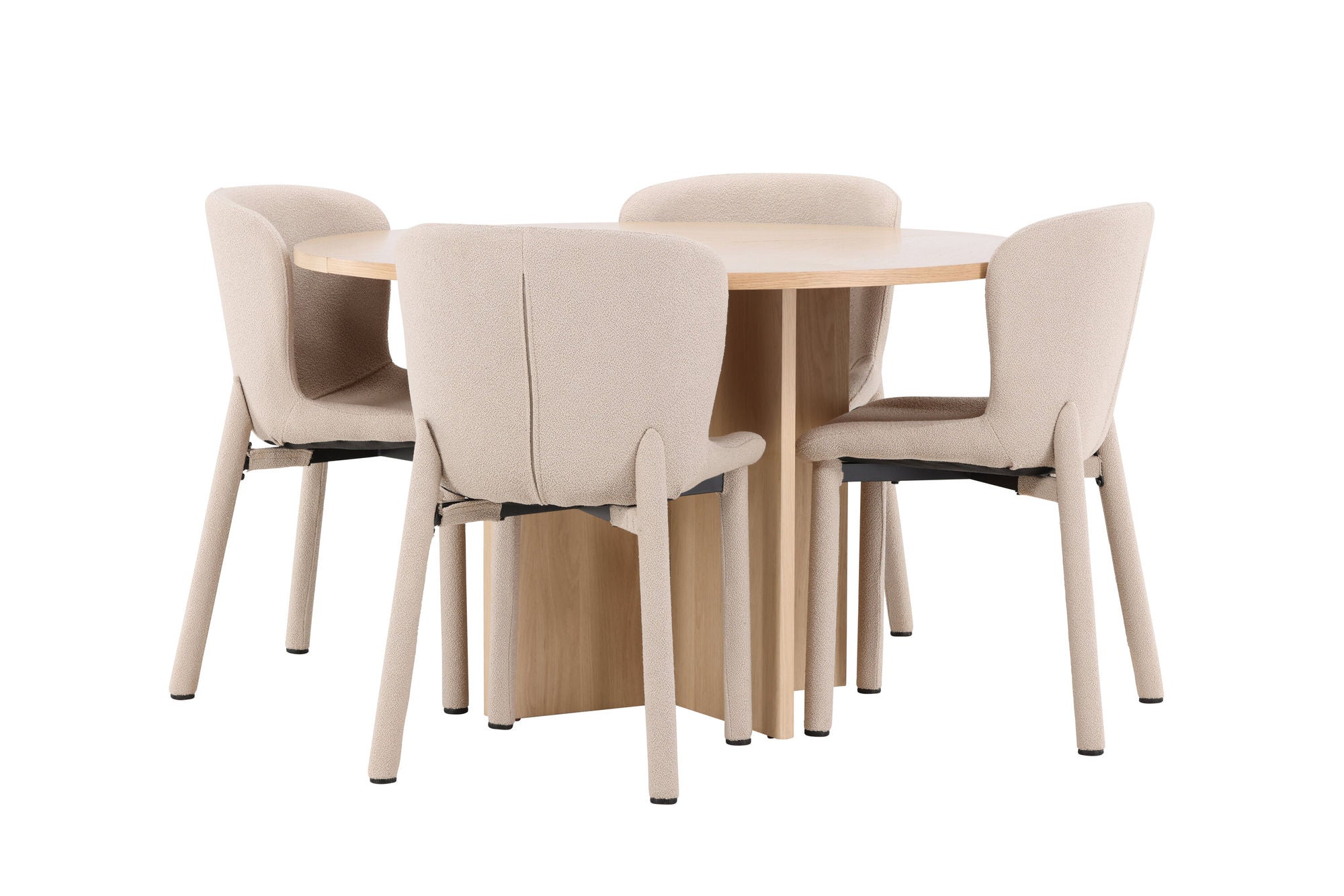 Venture Home Strada bord - Whitewash with 4 Astoria stol - Beige