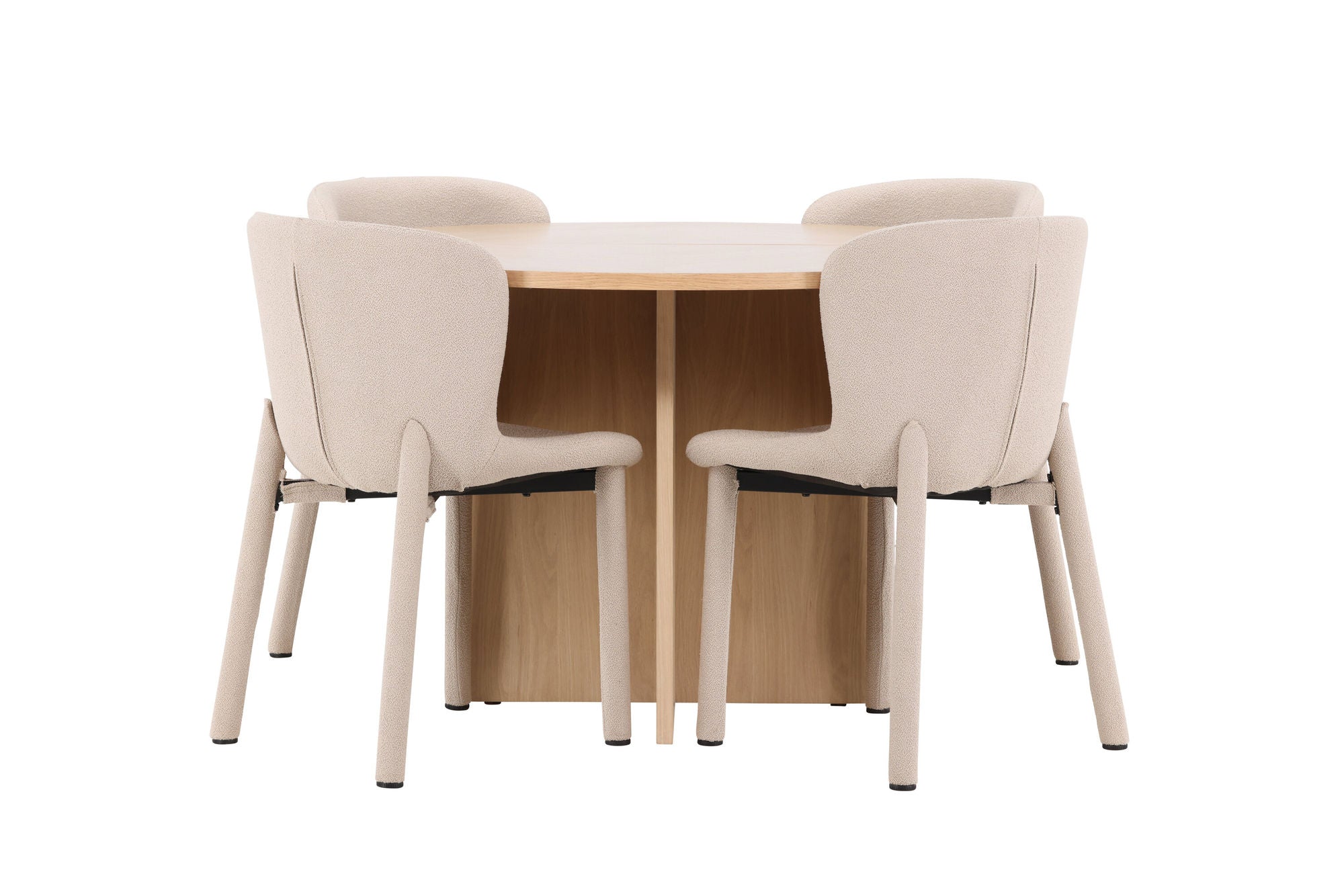 Venture Home Strada bord - Whitewash with 4 Astoria stol - Beige