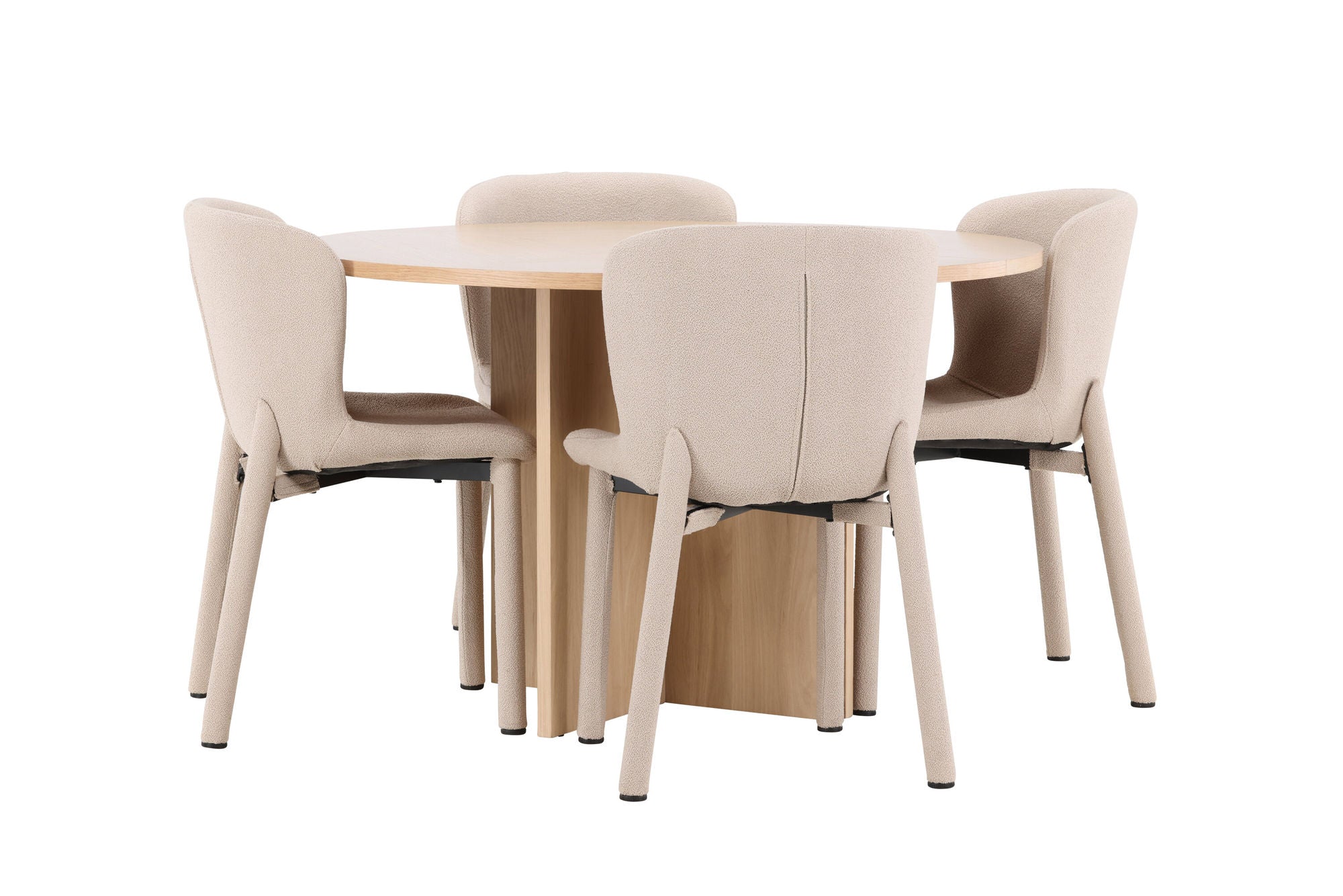 Venture Home Strada bord - Whitewash with 4 Astoria stol - Beige