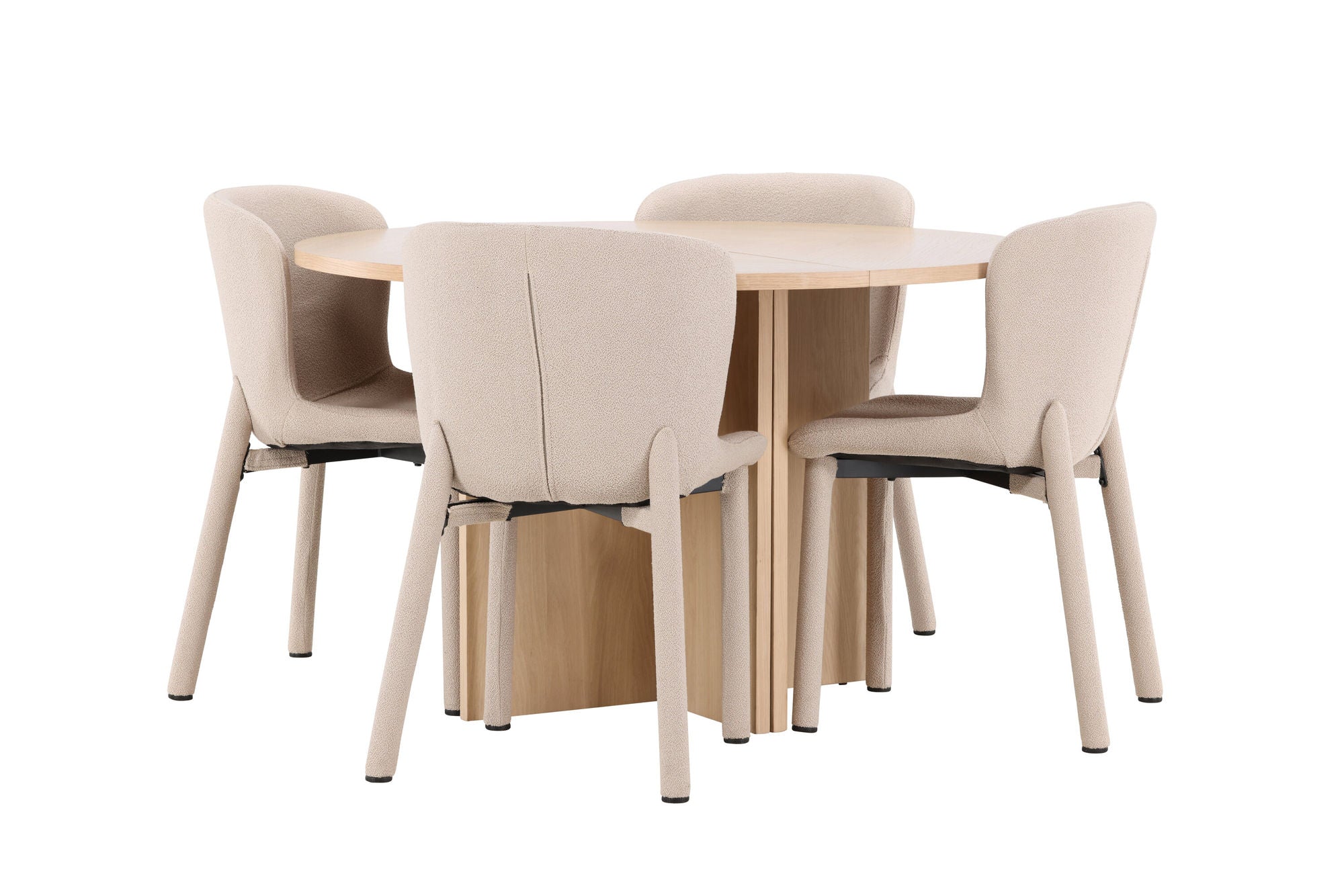 Venture Home Strada bord - Whitewash with 4 Astoria stol - Beige