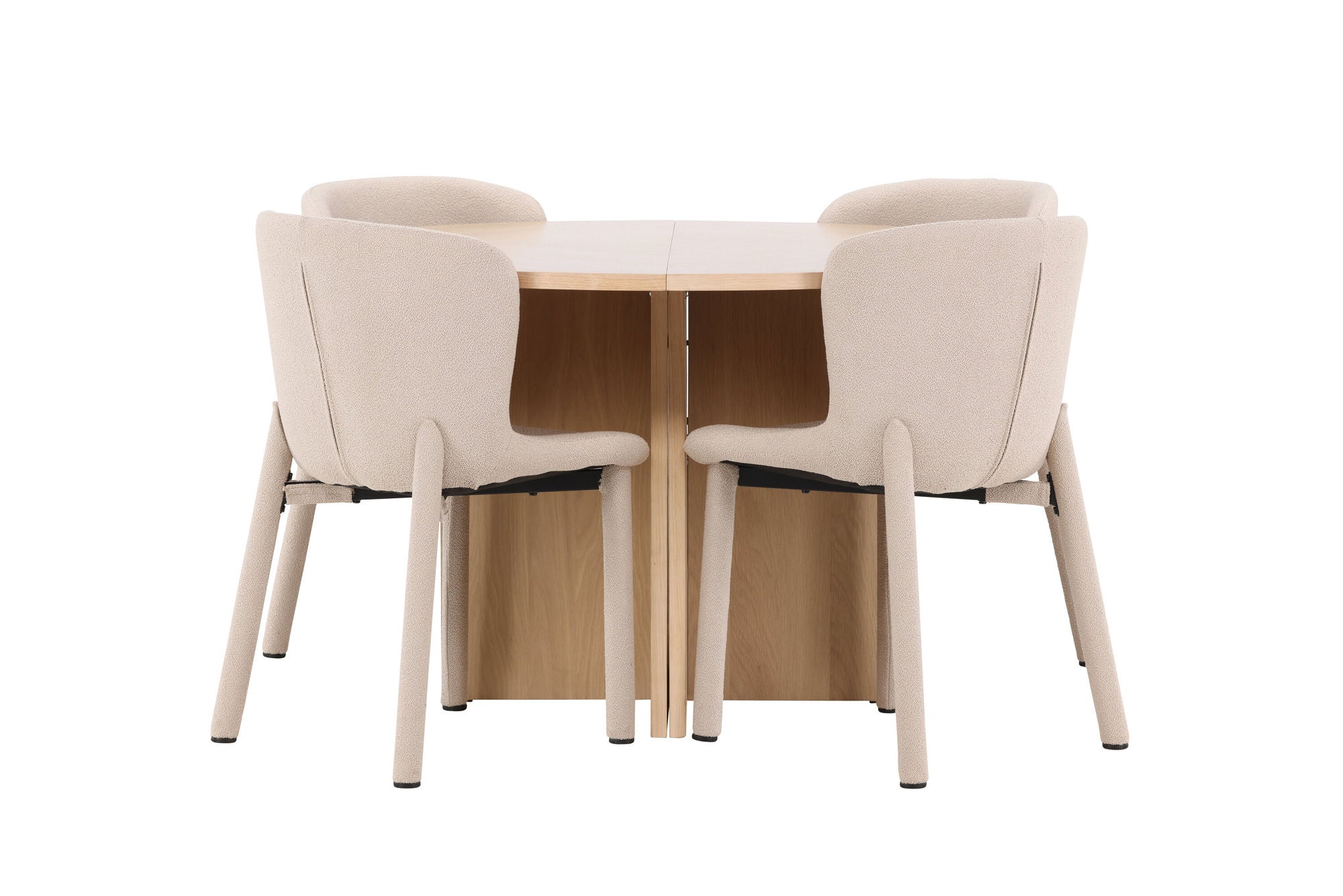 Venture Home Strada bord - Whitewash with 4 Astoria stol - Beige