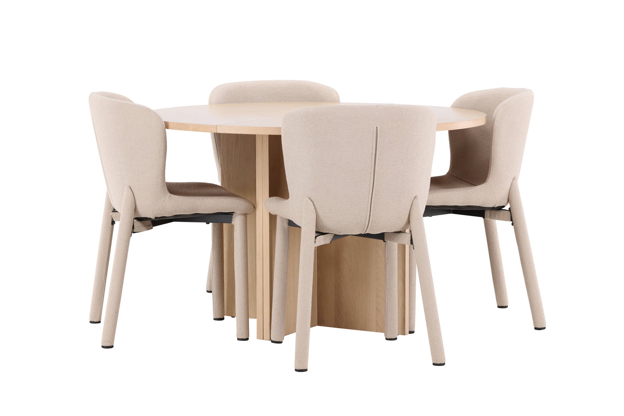 Venture Home Strada bord - Whitewash with 4 Astoria stol - Beige