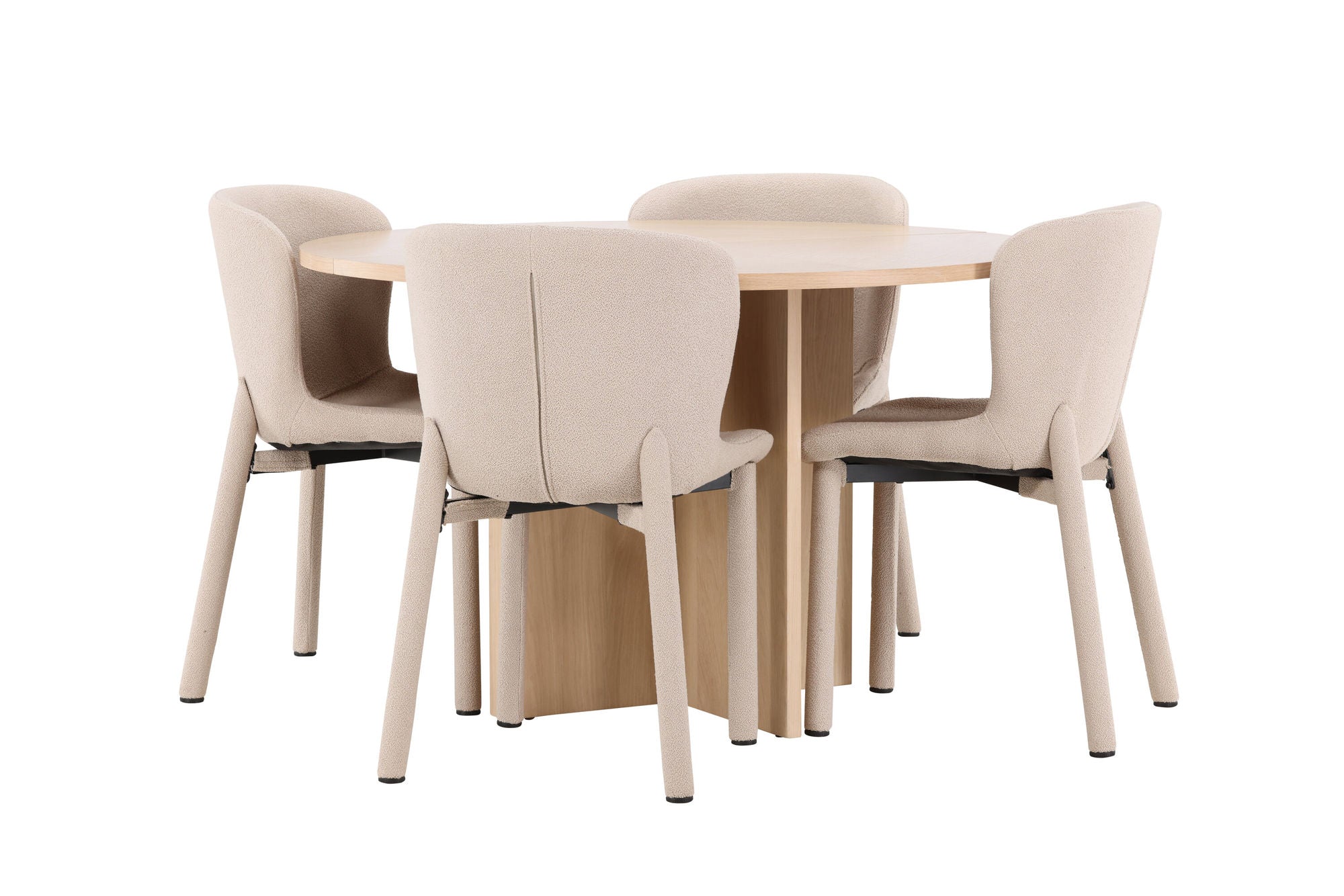Venture Home Strada bord - Whitewash with 4 Astoria stol - Beige