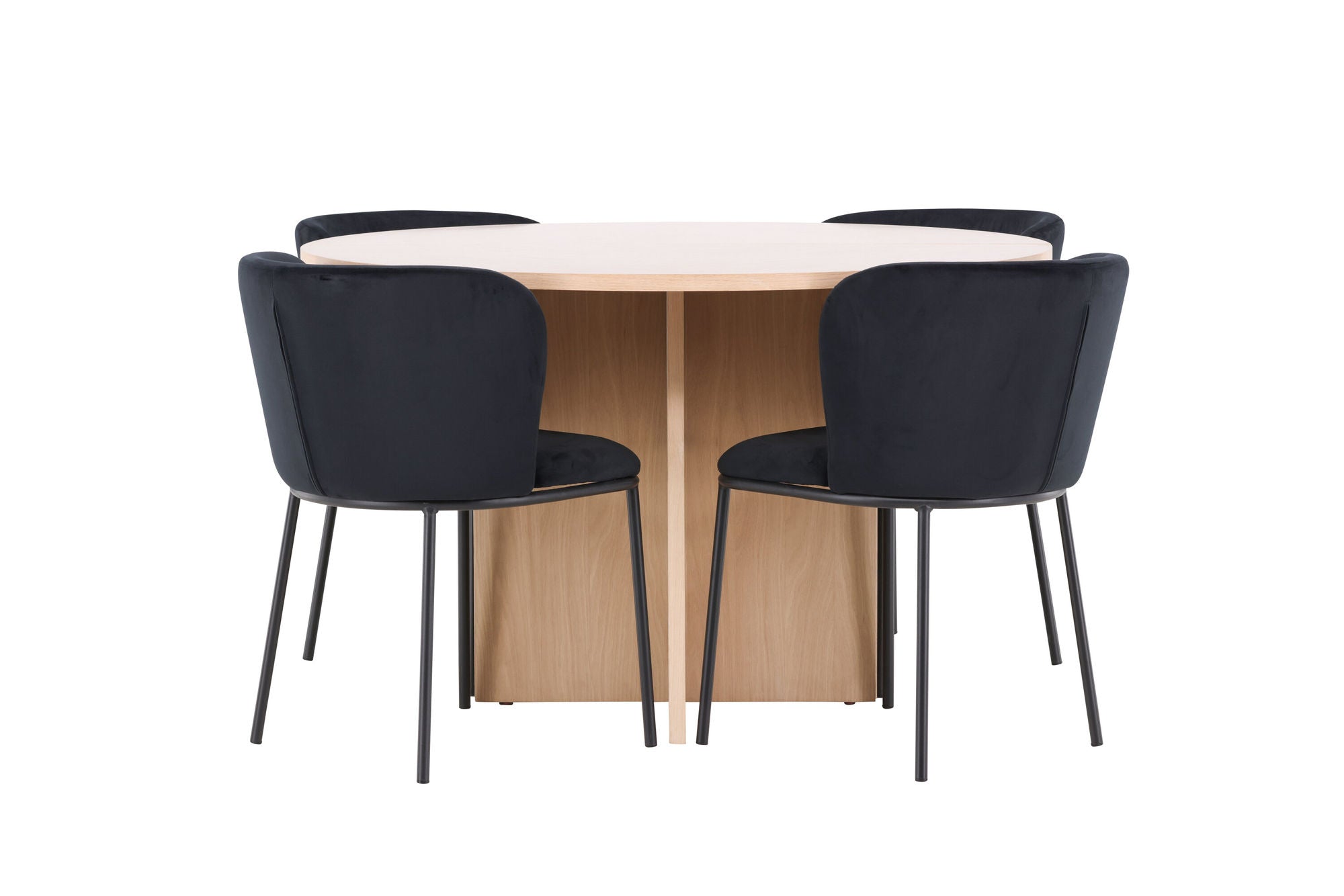 Venture Home Strada bord - Whitewash with 4 Edina stol - Black