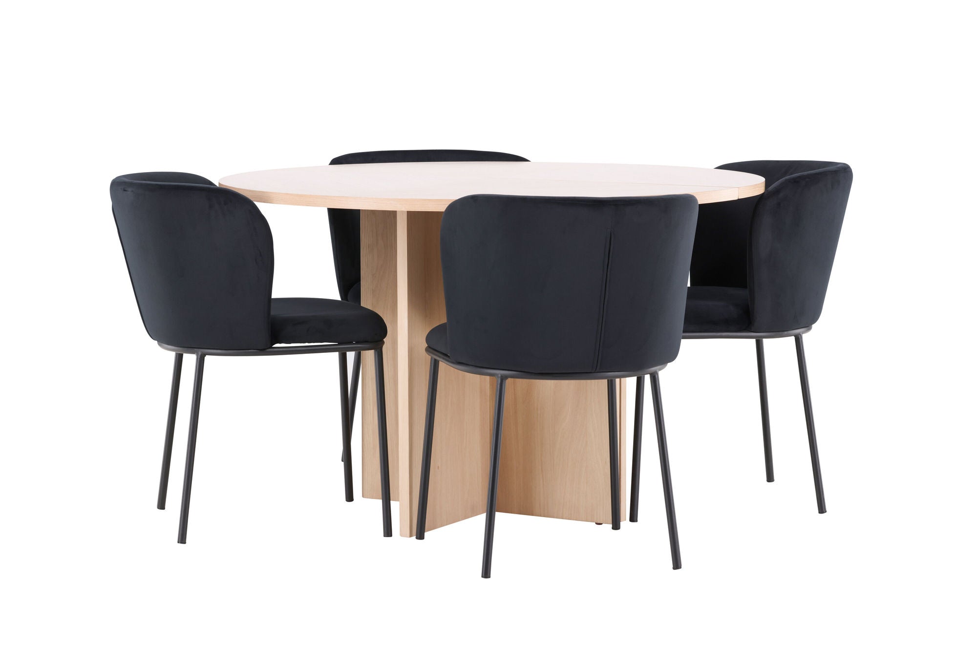 Venture Home Strada bord - Whitewash with 4 Edina stol - Black