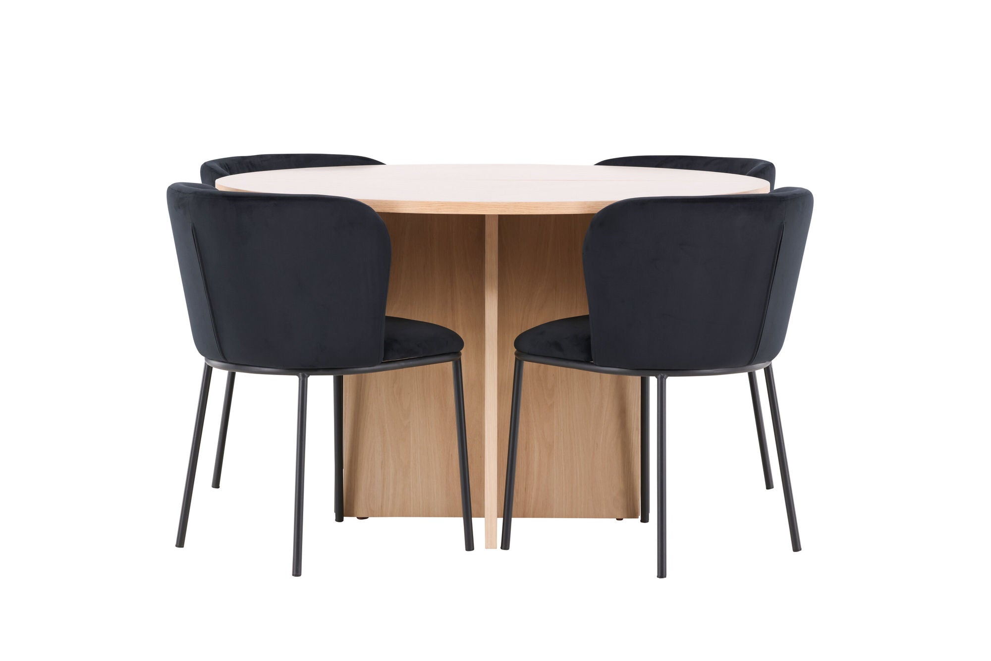 Venture Home Strada bord - Whitewash with 4 Edina stol - Black