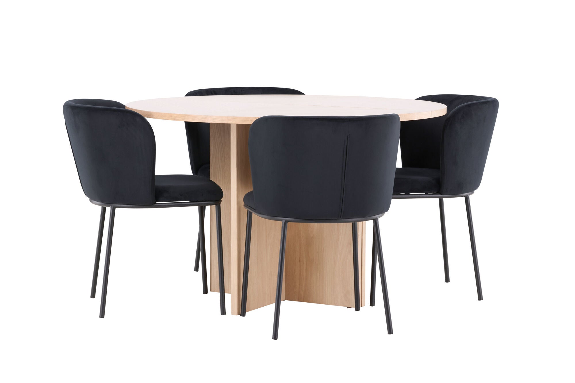 Venture Home Strada bord - Whitewash with 4 Edina stol - Black