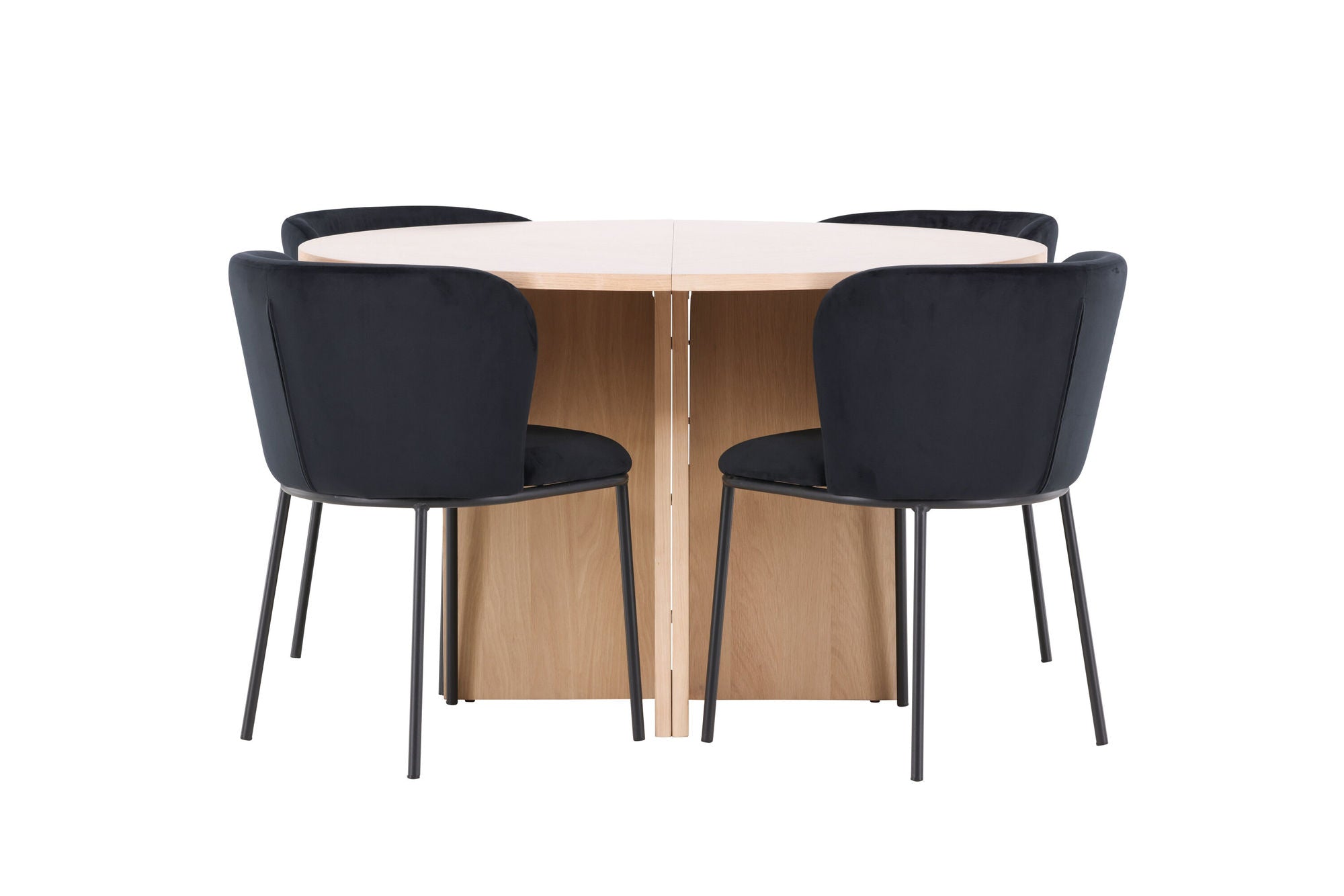 Venture Home Strada bord - Whitewash with 4 Edina stol - Black