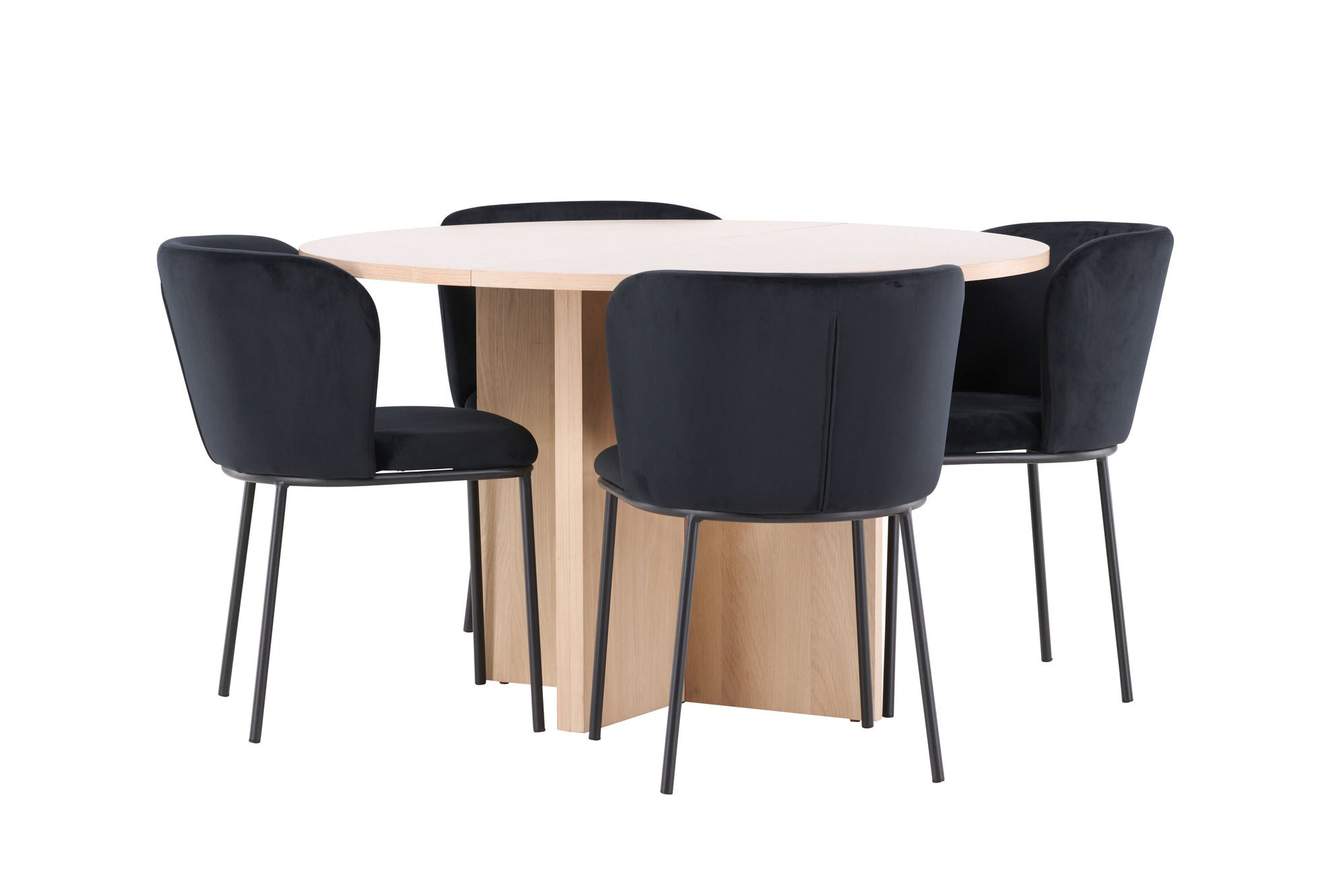 Venture Home Strada bord - Whitewash with 4 Edina stol - Black
