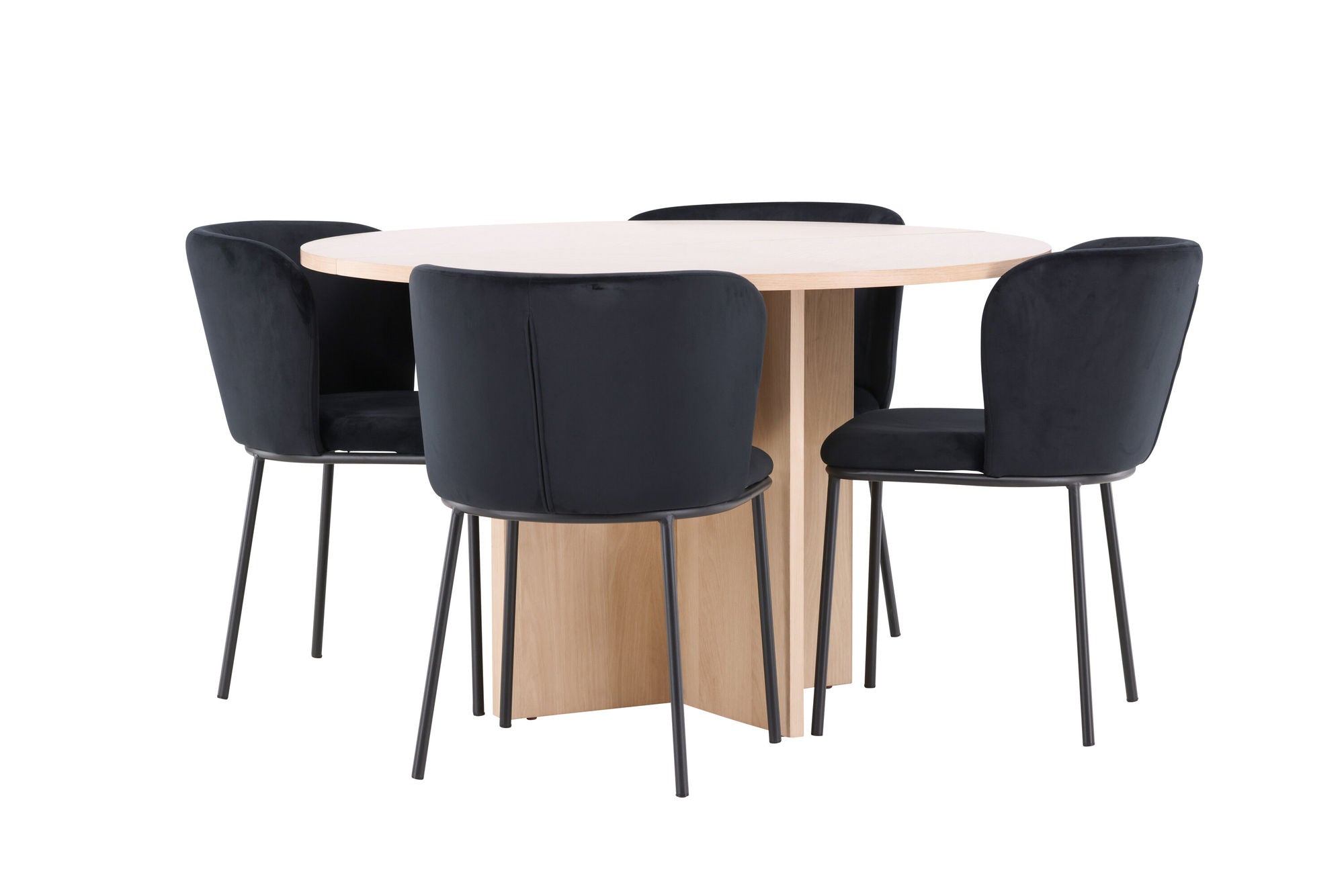 Venture Home Strada bord - Whitewash with 4 Edina stol - Black
