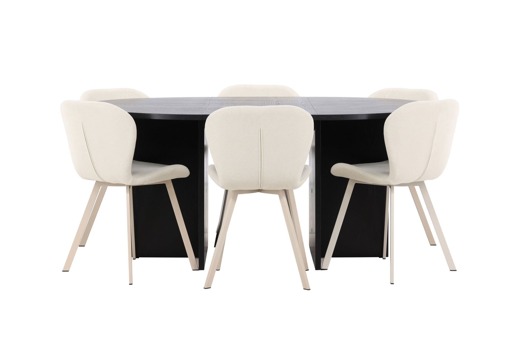 Venture Home Strada bord - Black with 6 Lilja stol - Beige