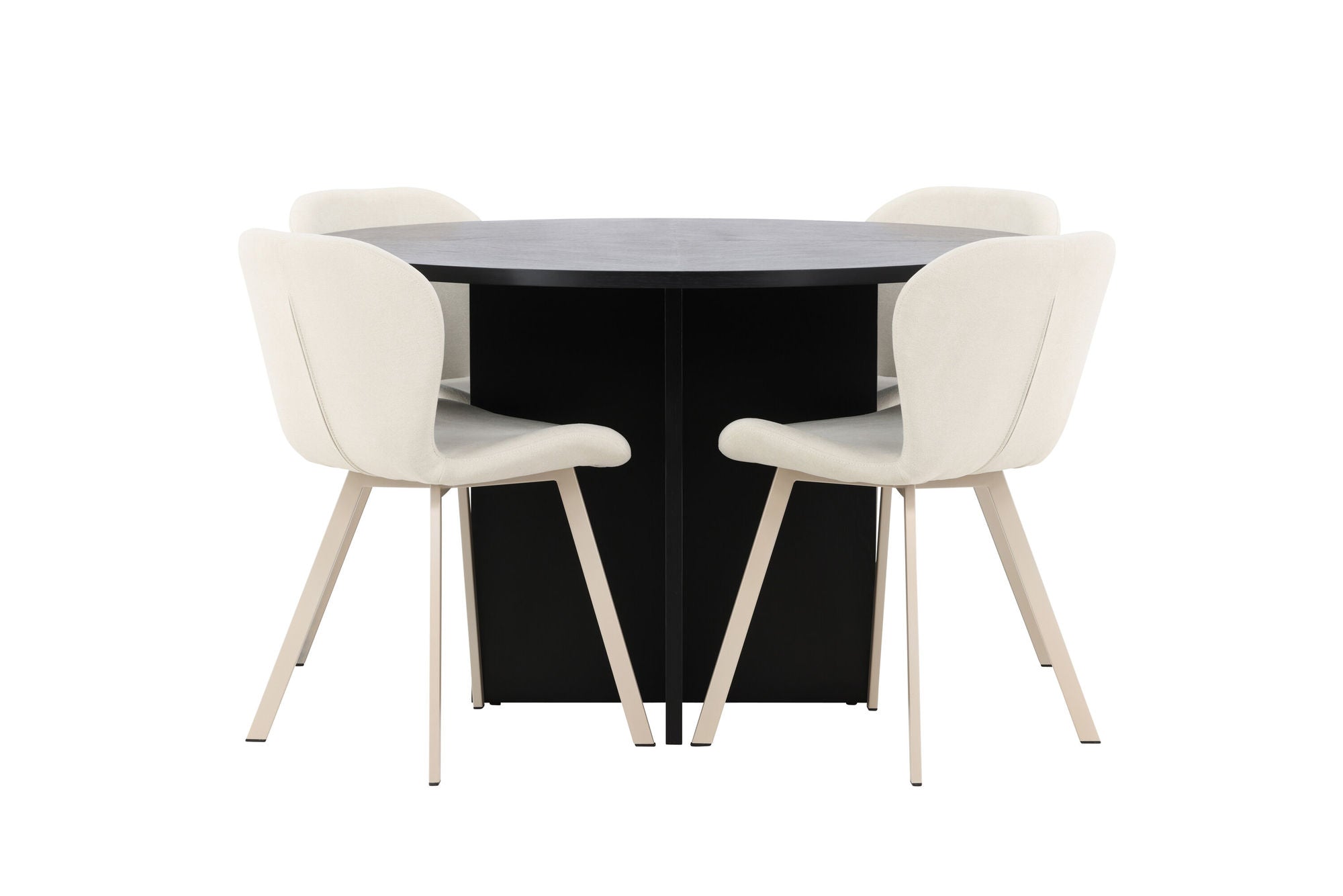 Venture Home Strada bord - Black with 4 Lilja stol - Beige